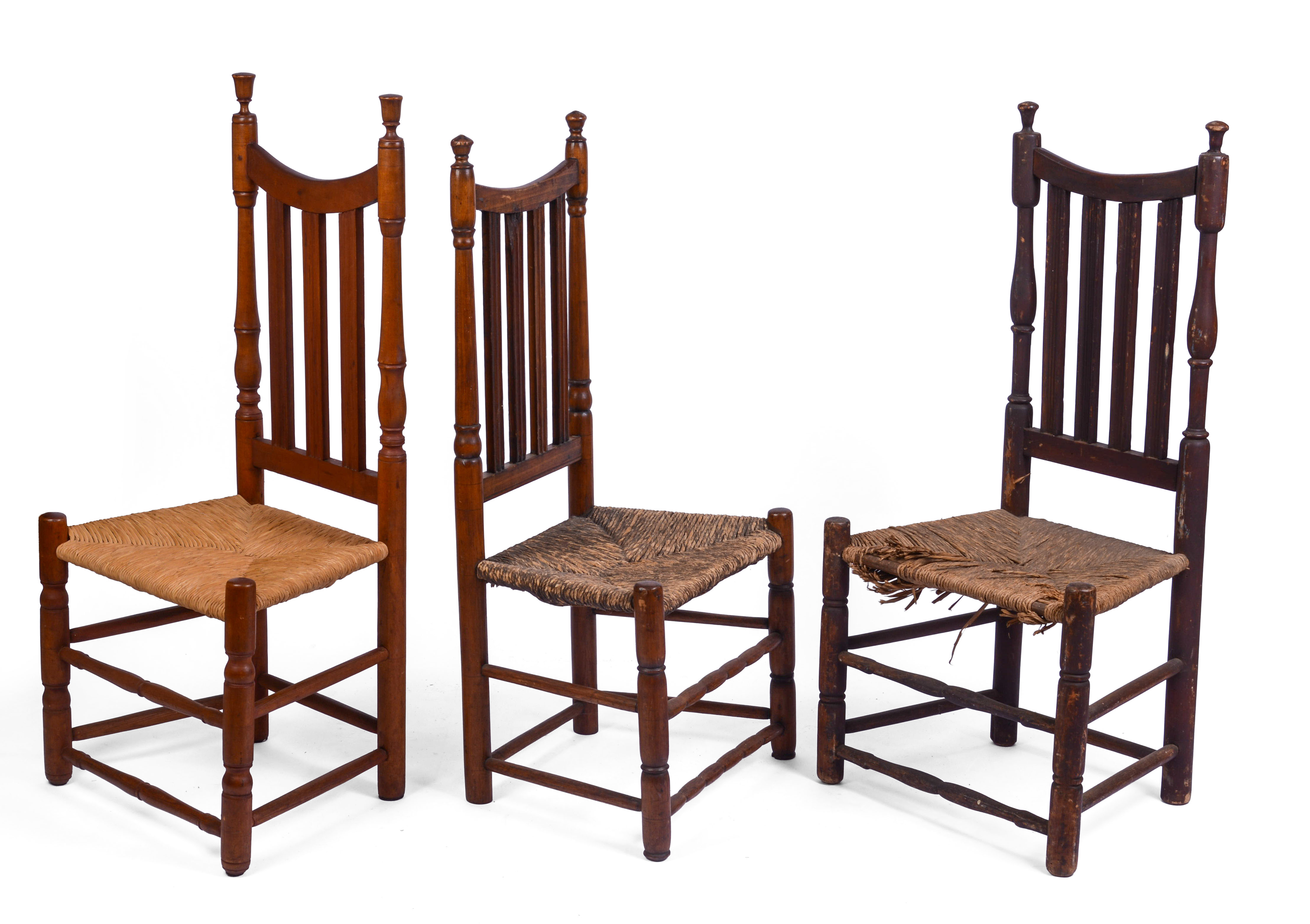 ASSEMBLED SET OF SEVEN SIDE CHAIRS, MILTON OR STRATFORD, CT.