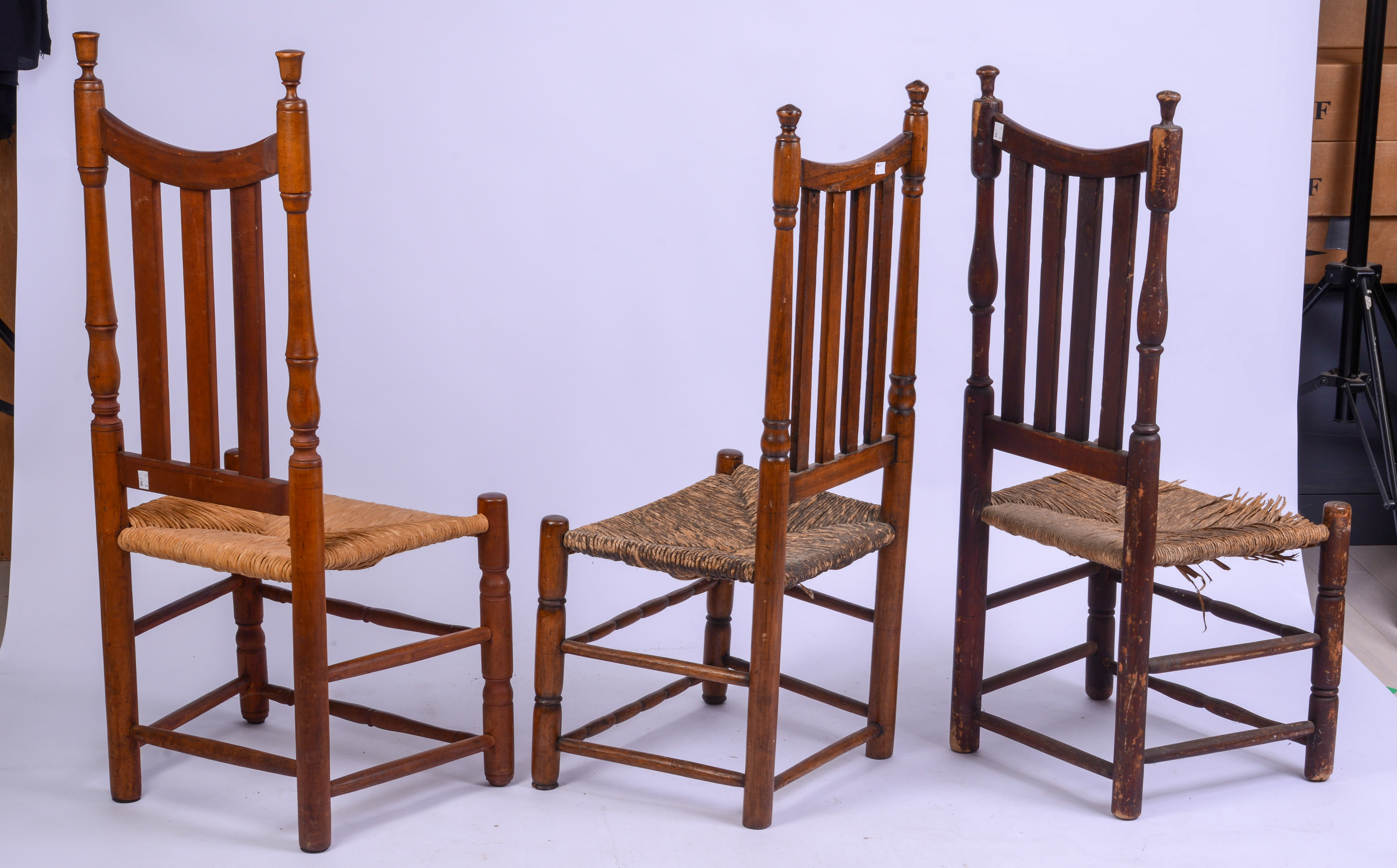 ASSEMBLED SET OF SEVEN SIDE CHAIRS, MILTON OR STRATFORD, CT.