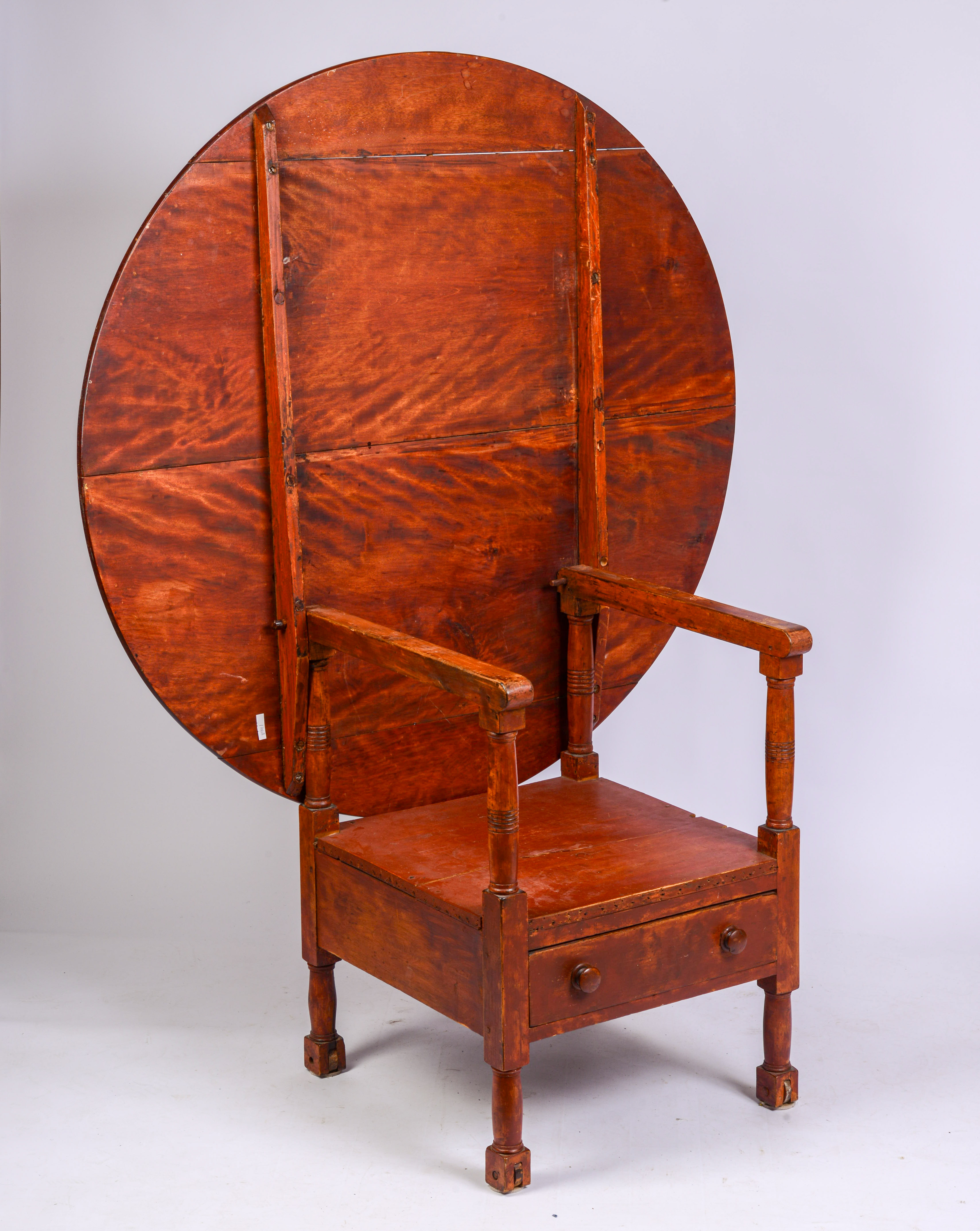 NEW ENGLAND FLAME BIRCH HUTCH TABLE.