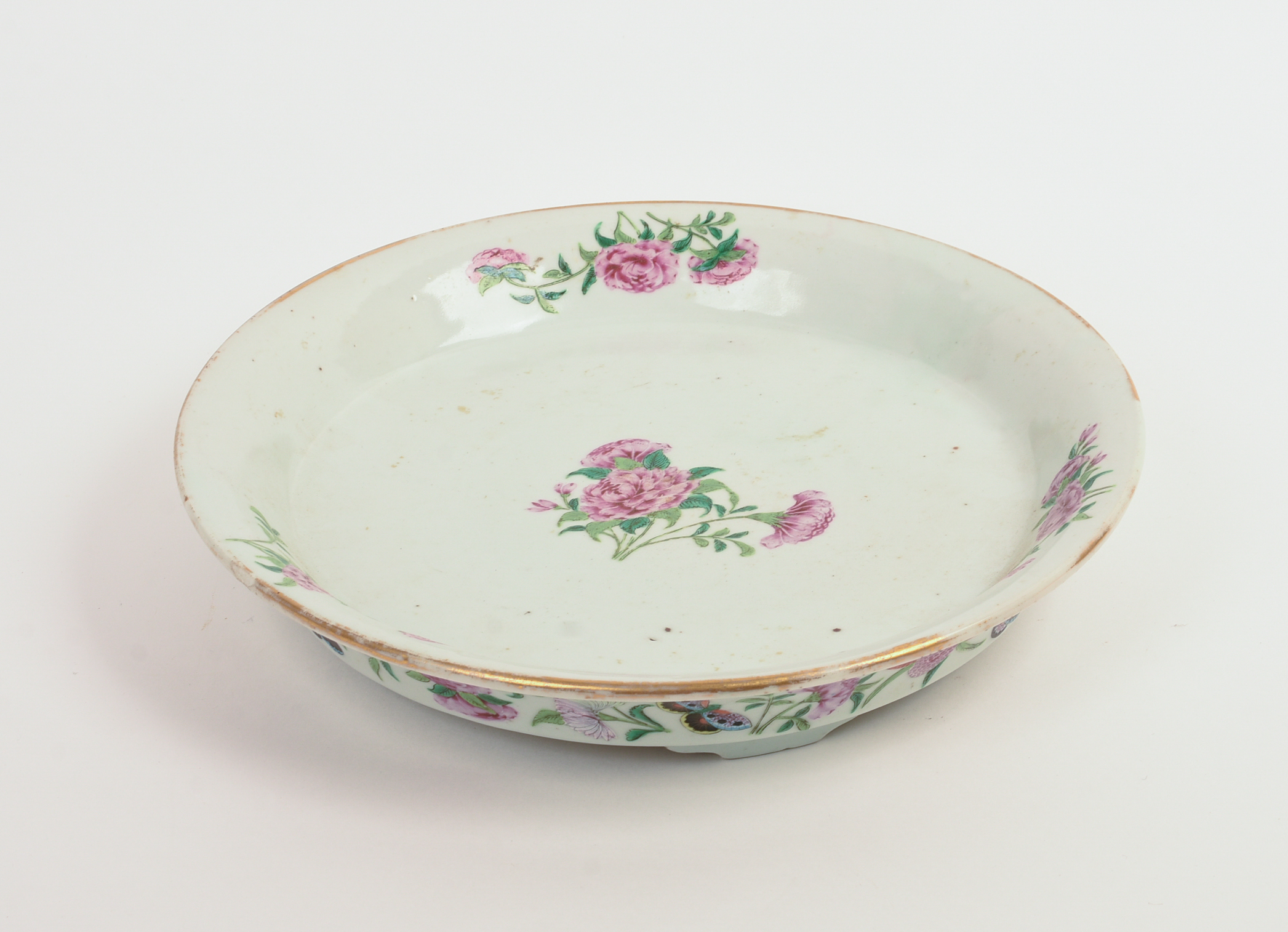 19TH C. CHINESE FAMILLE ROSE FOOTED TRAY.
