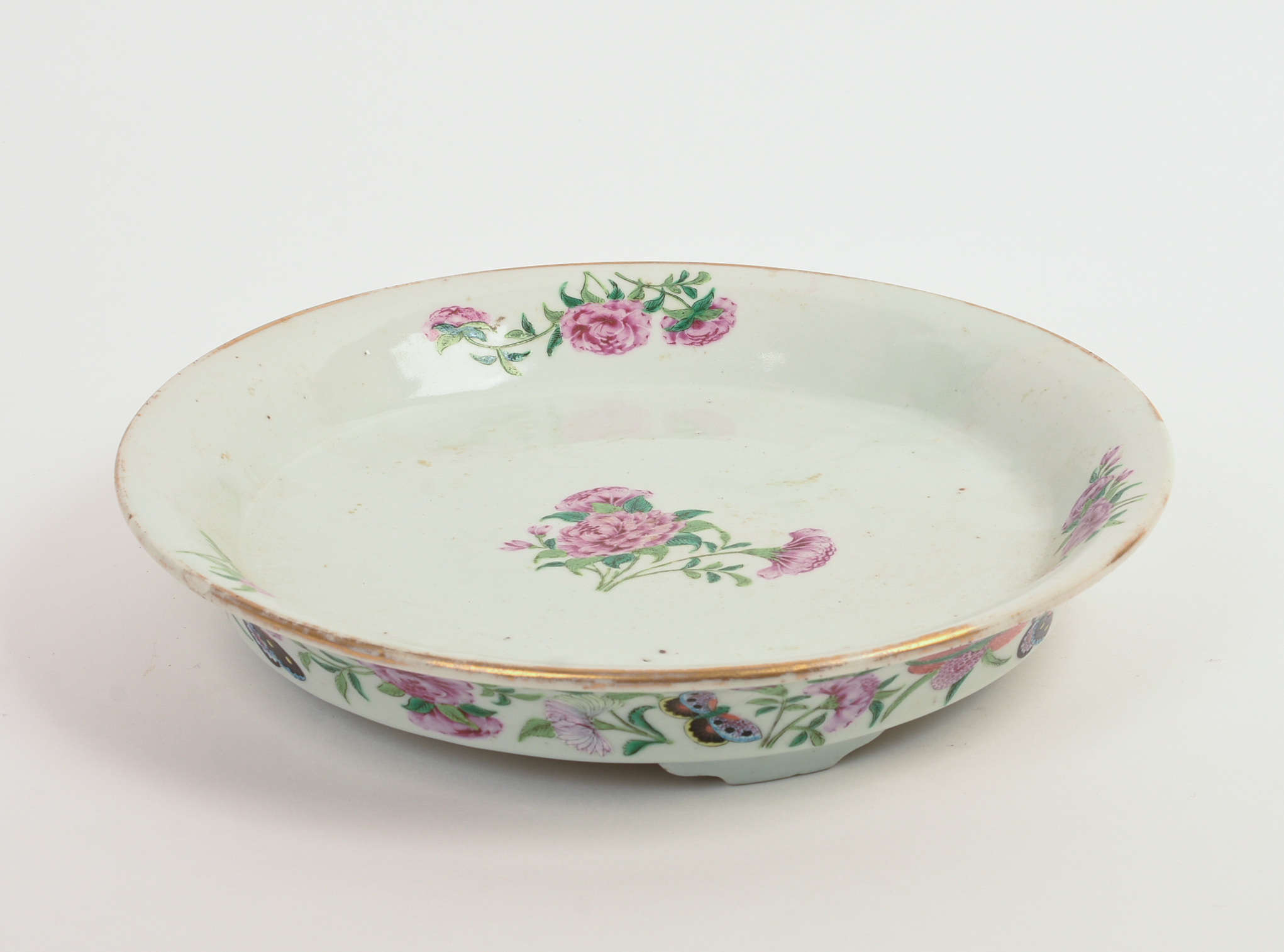 19TH C. CHINESE FAMILLE ROSE FOOTED TRAY.