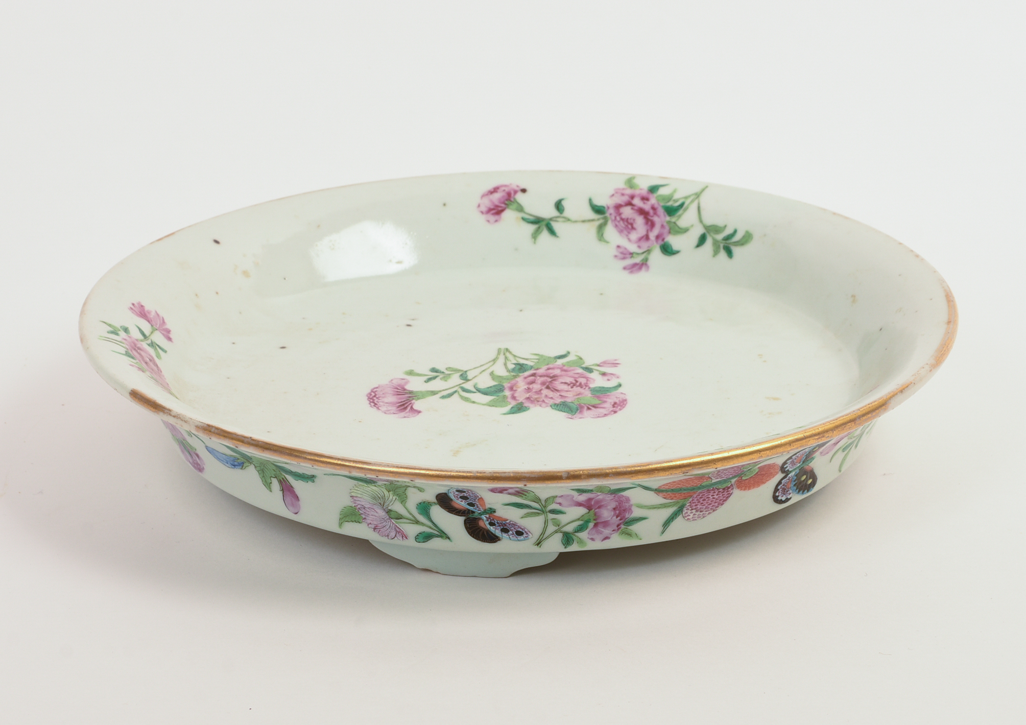 19TH C. CHINESE FAMILLE ROSE FOOTED TRAY.