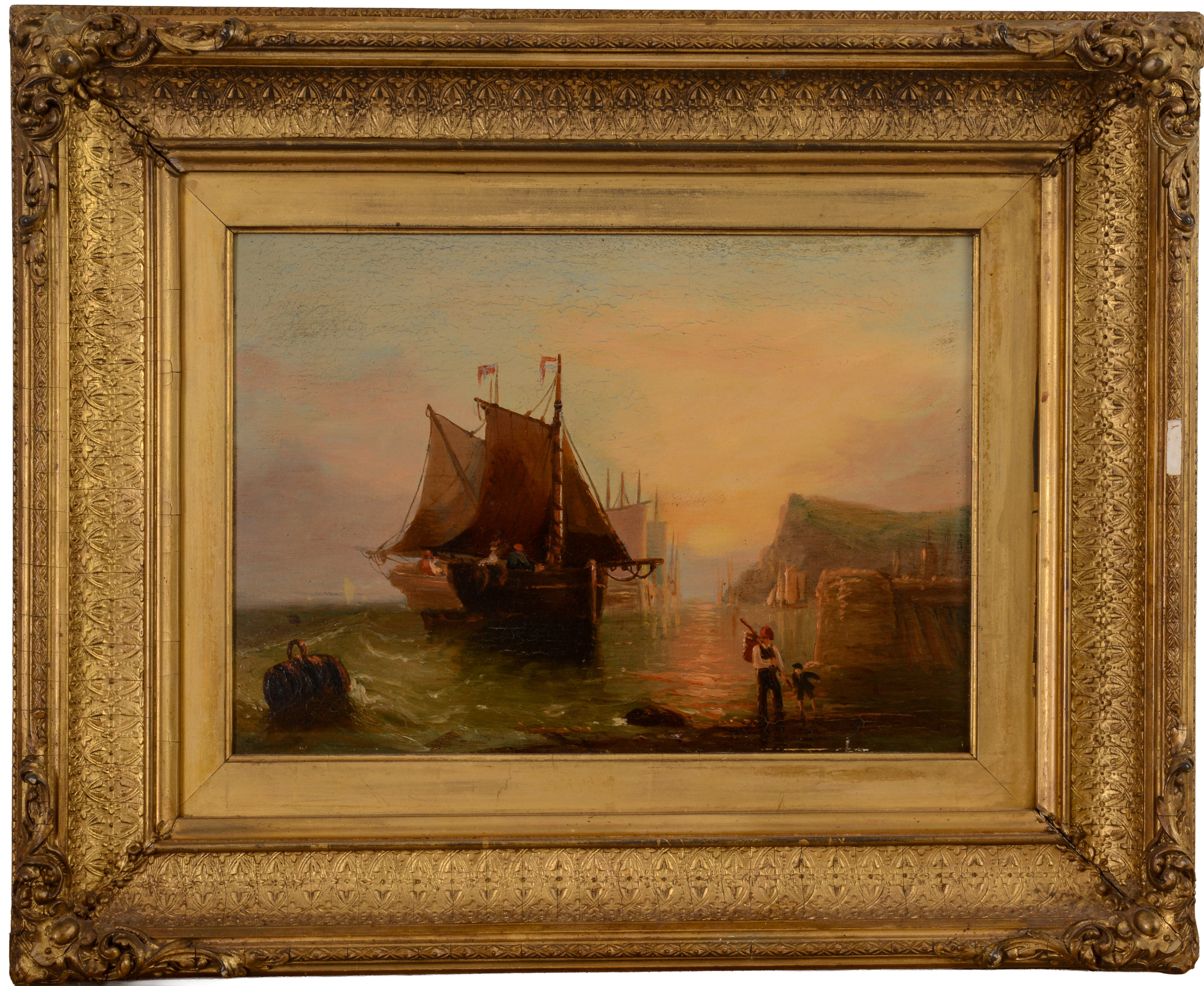 19TH-CENTURY TONALIST OIL PAINTING ON BOARD.