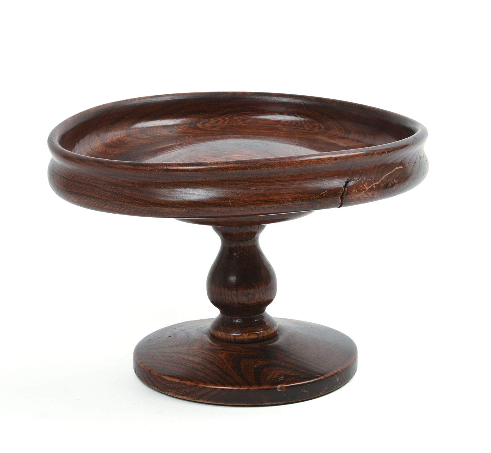 TURNED ELMWOOD TREEN COMPOTE