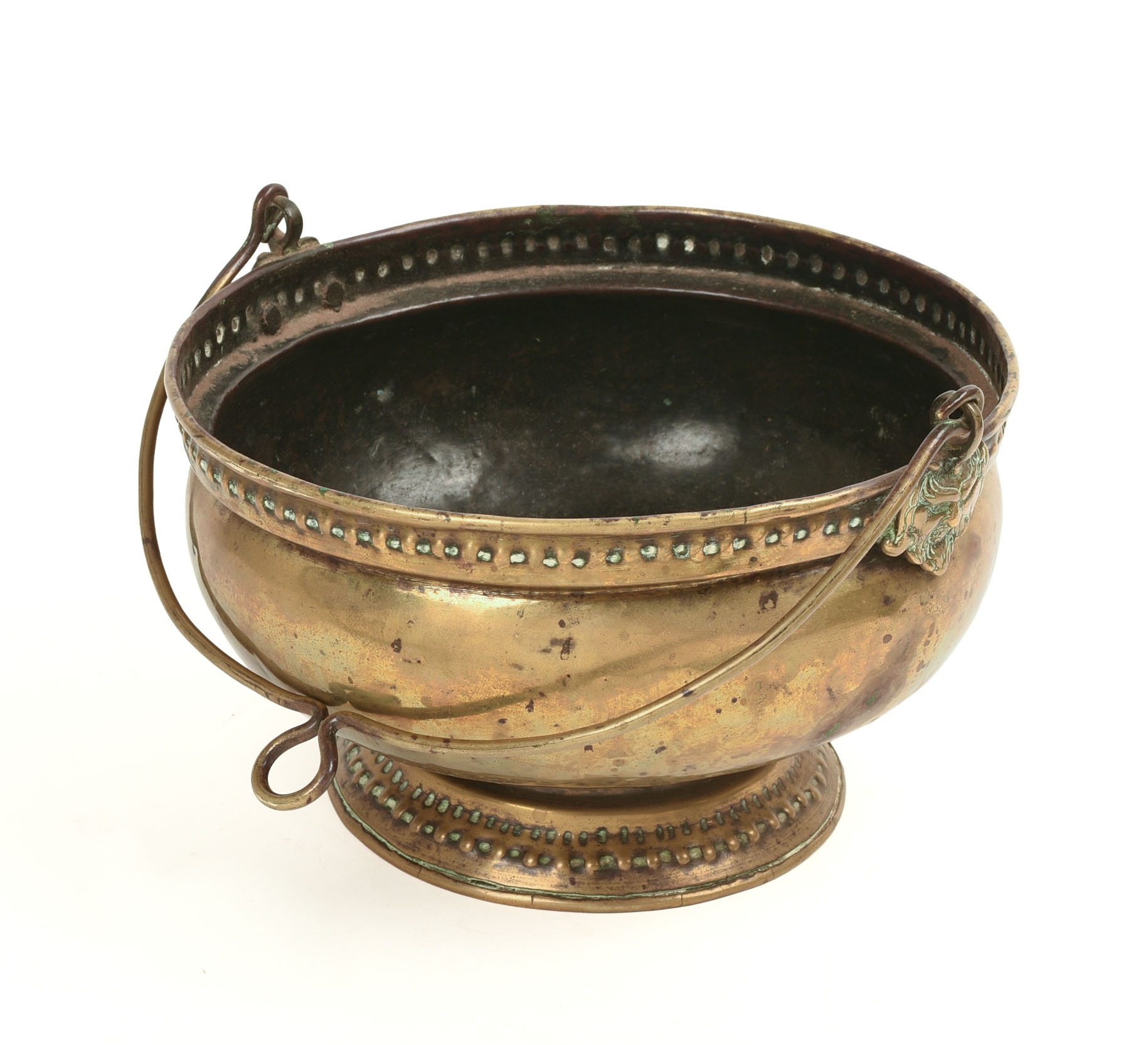 17TH-CENTURY DUTCH BRASS HANGING POT