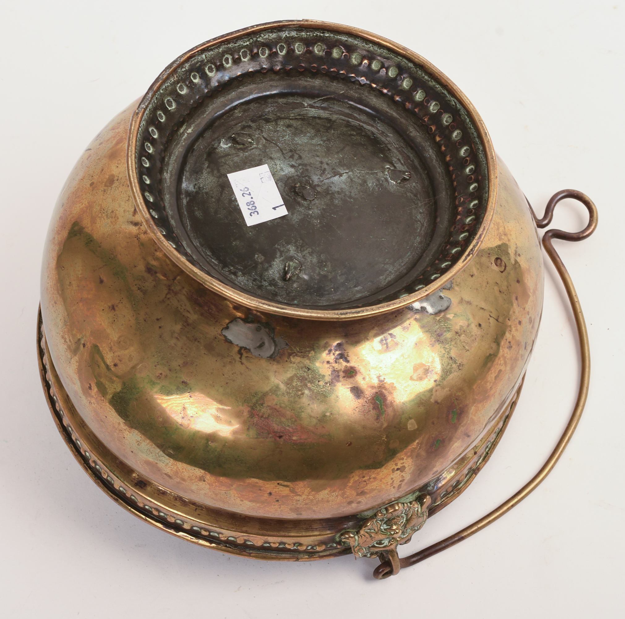 17TH-CENTURY DUTCH BRASS HANGING POT