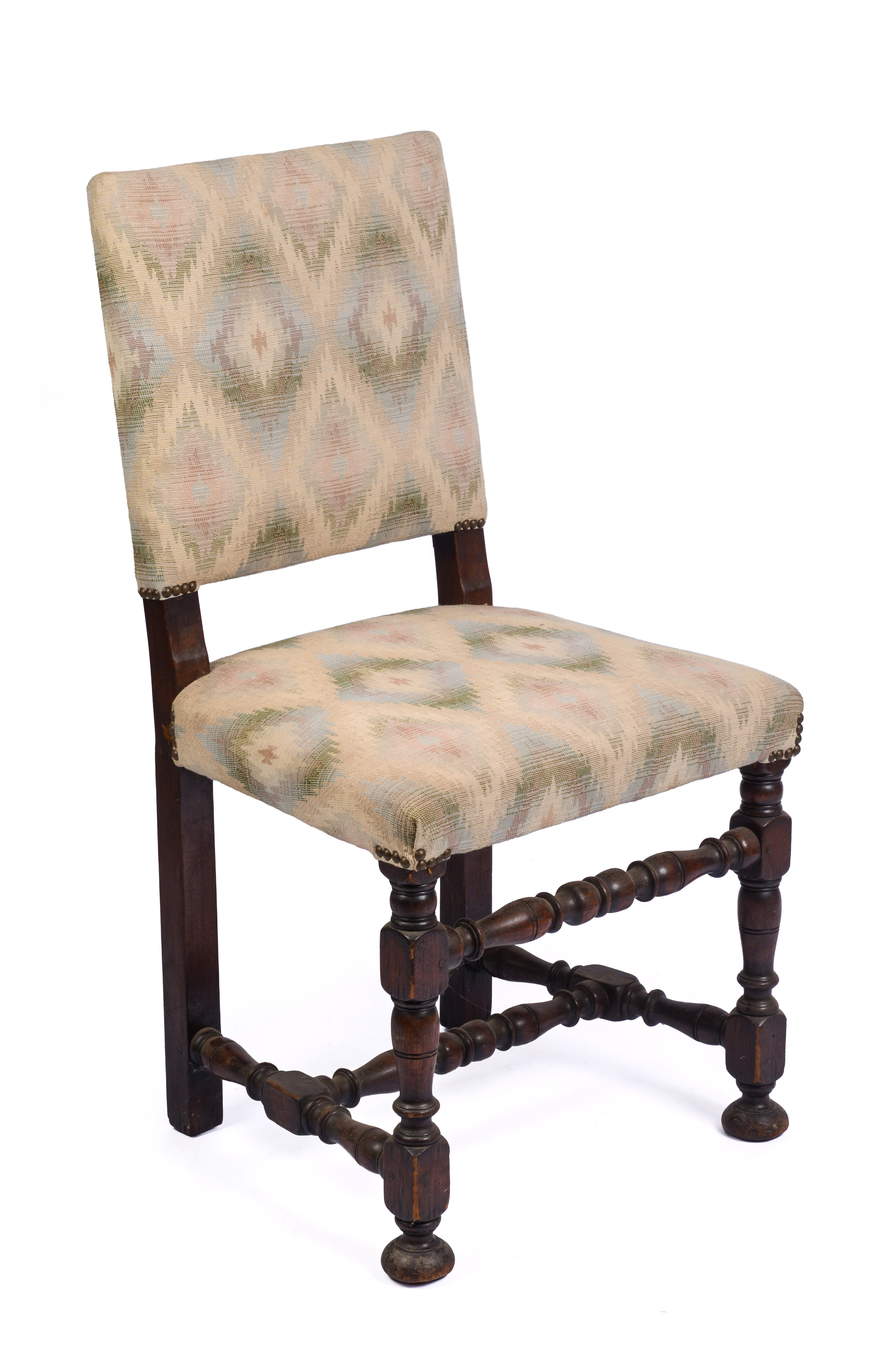 19TH CENTURY UPHOLSTERED SIDE CHAIR.