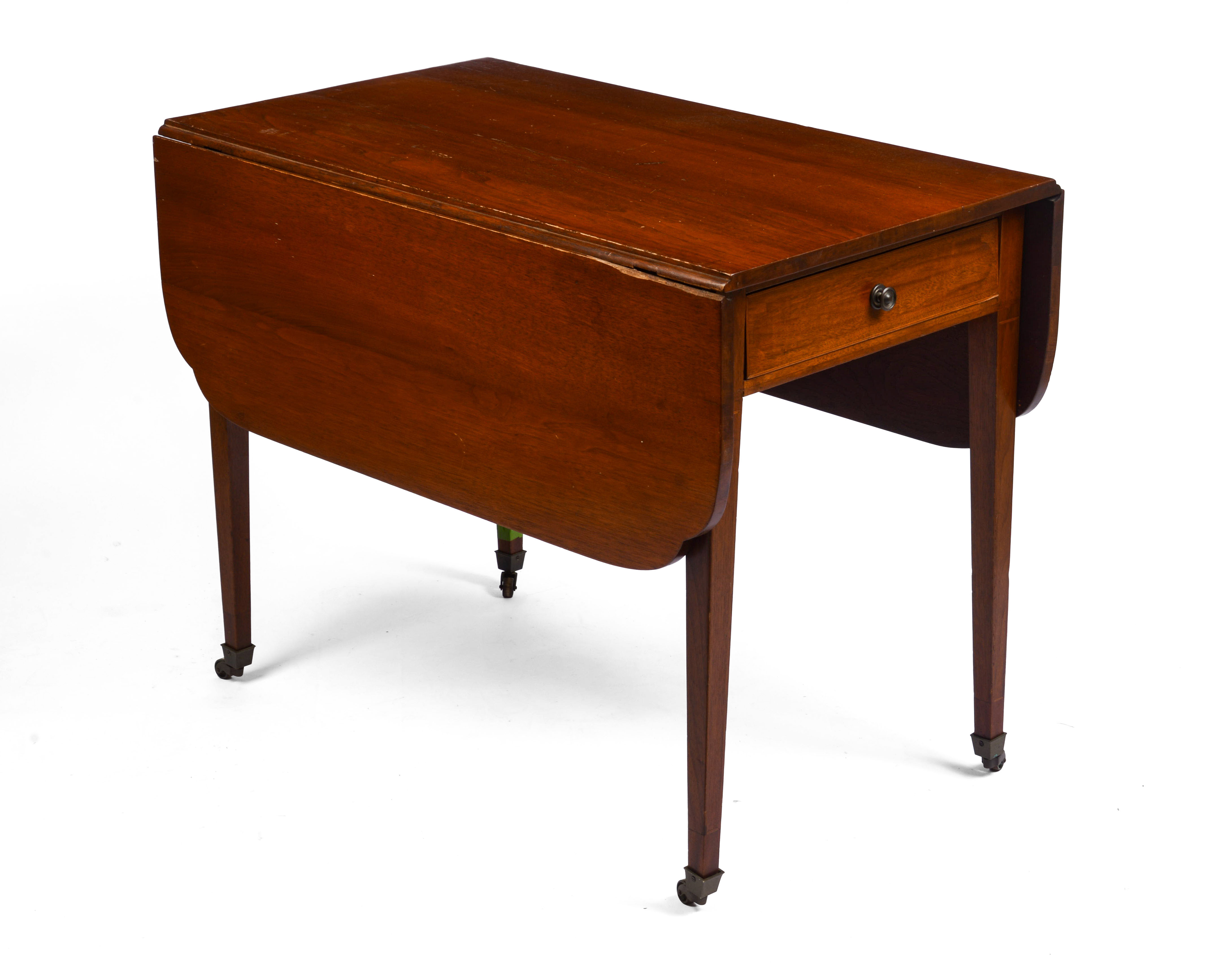 HEPPLEWHITE MAHOGANY PEMBROKE TABLE.