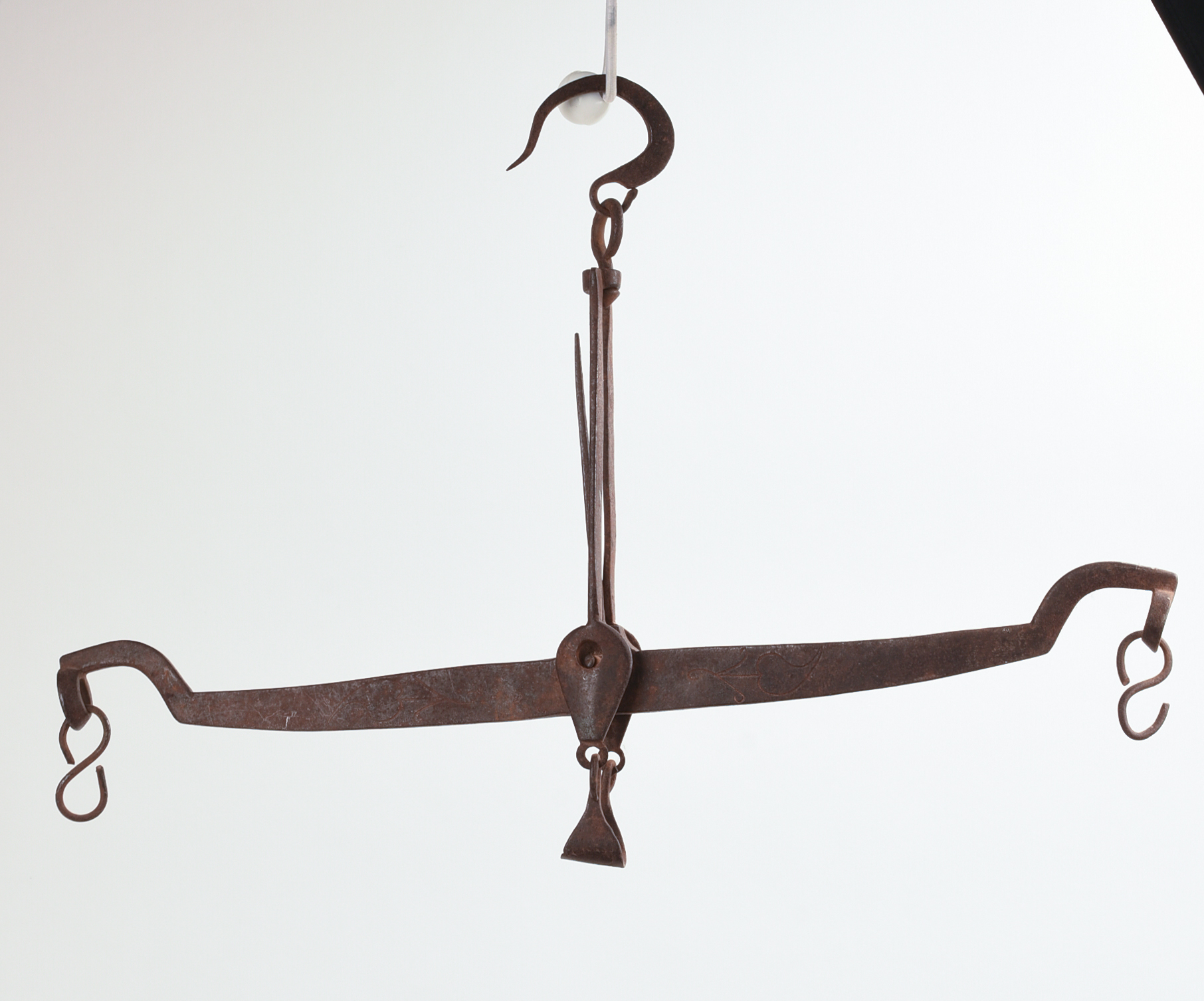 WROUGHT IRON BALANCE SCALE, DATED 1851.
