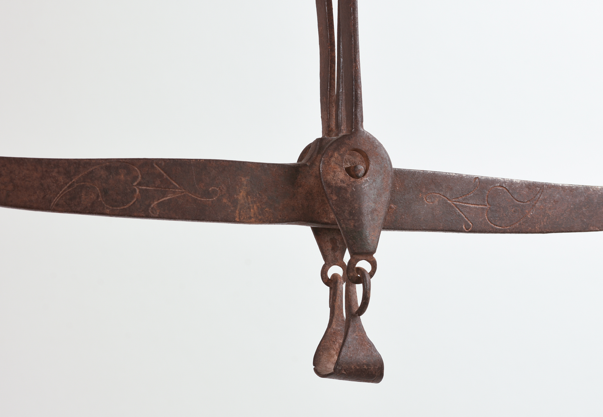 WROUGHT IRON BALANCE SCALE, DATED 1851.