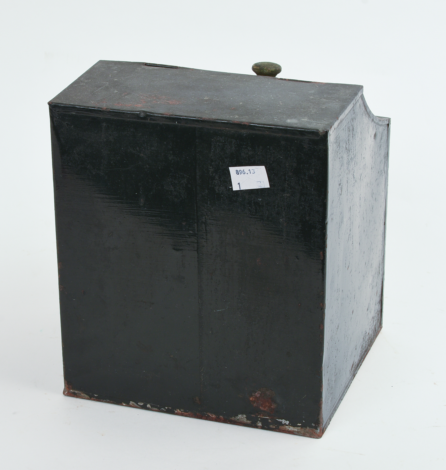 CONTINENTAL TIN TEA CANISTER WITH PORTRAIT OF A WOMAN