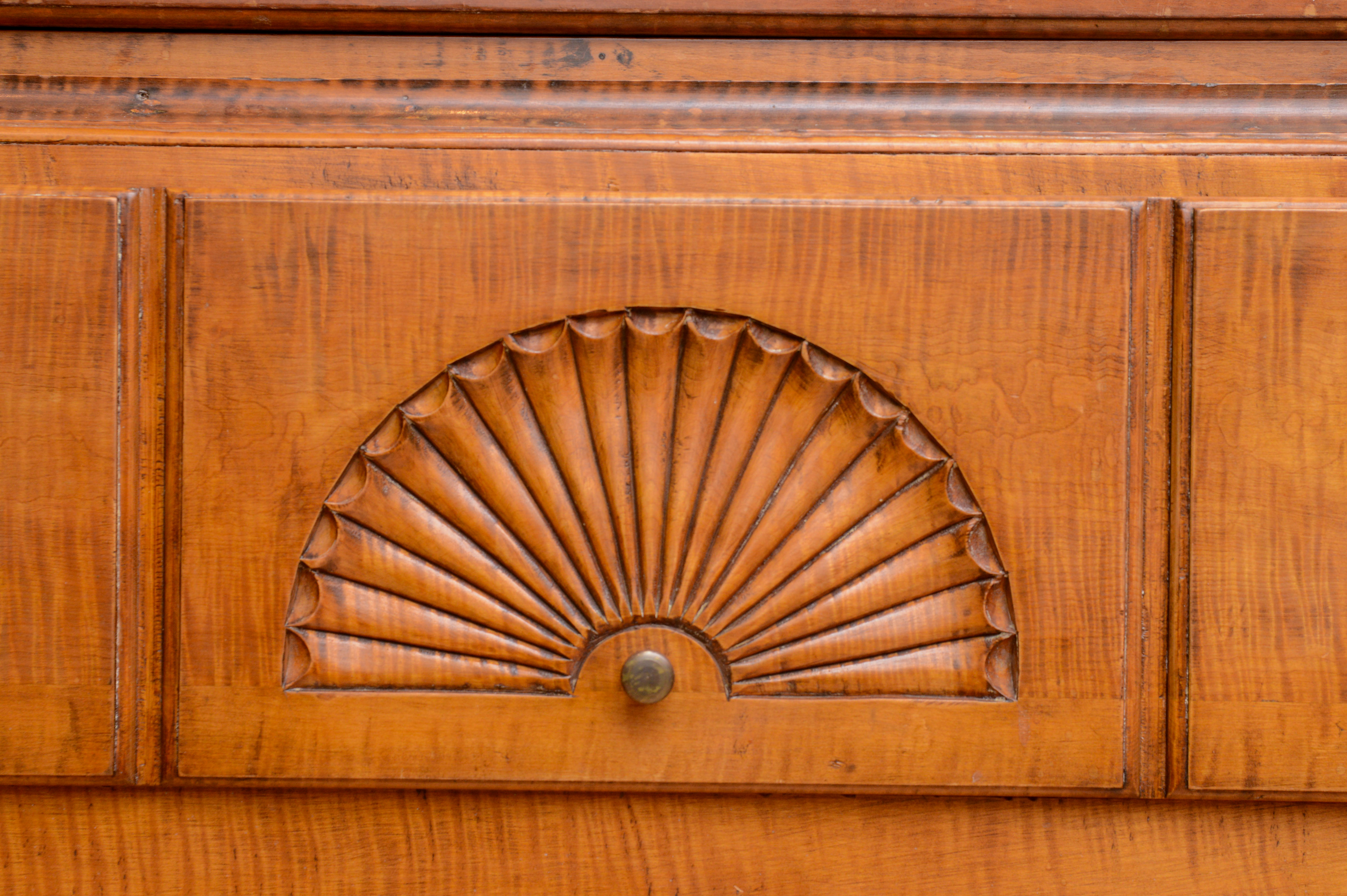 ELDRED WHEELER QUEEN ANNE STYLE TIGER MAPLE HIGHBOY.