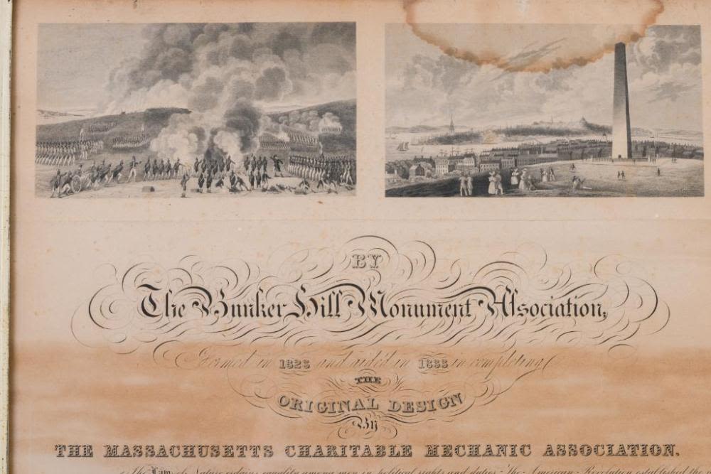 BUNKER HILL MONUMENT ASSOCIATION CERTIFICATE.