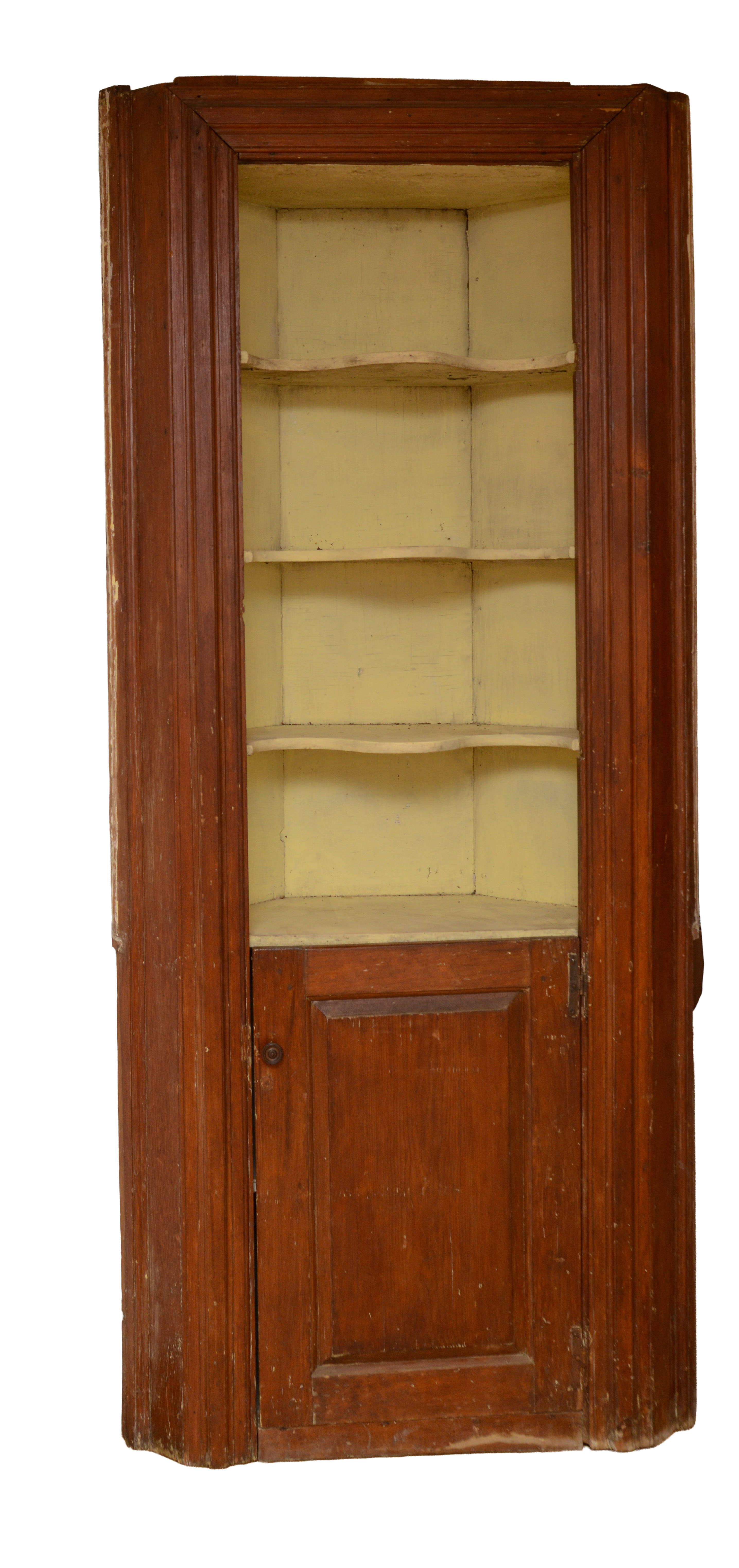 NEW ENGLAND CORNER CUPBOARD.