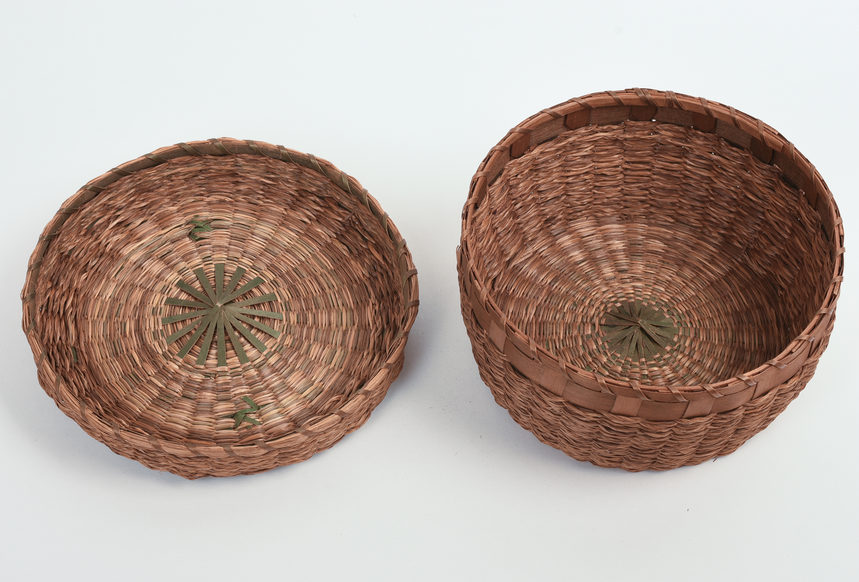 NATIVE AMERICAN SWEETGRASS BASKET.
