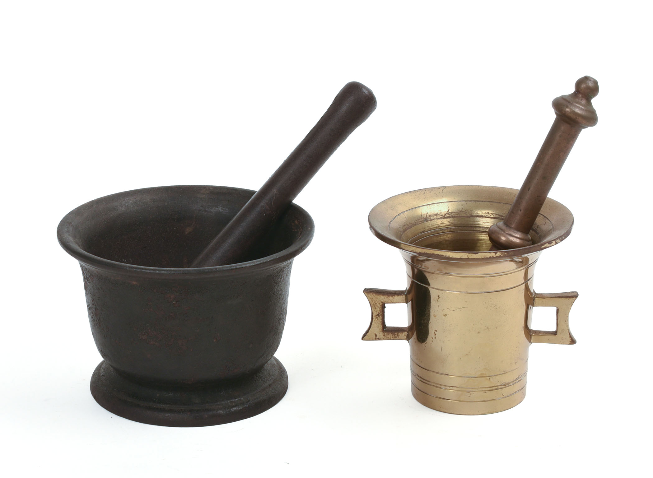 TWO MORTAR & PESTLES.