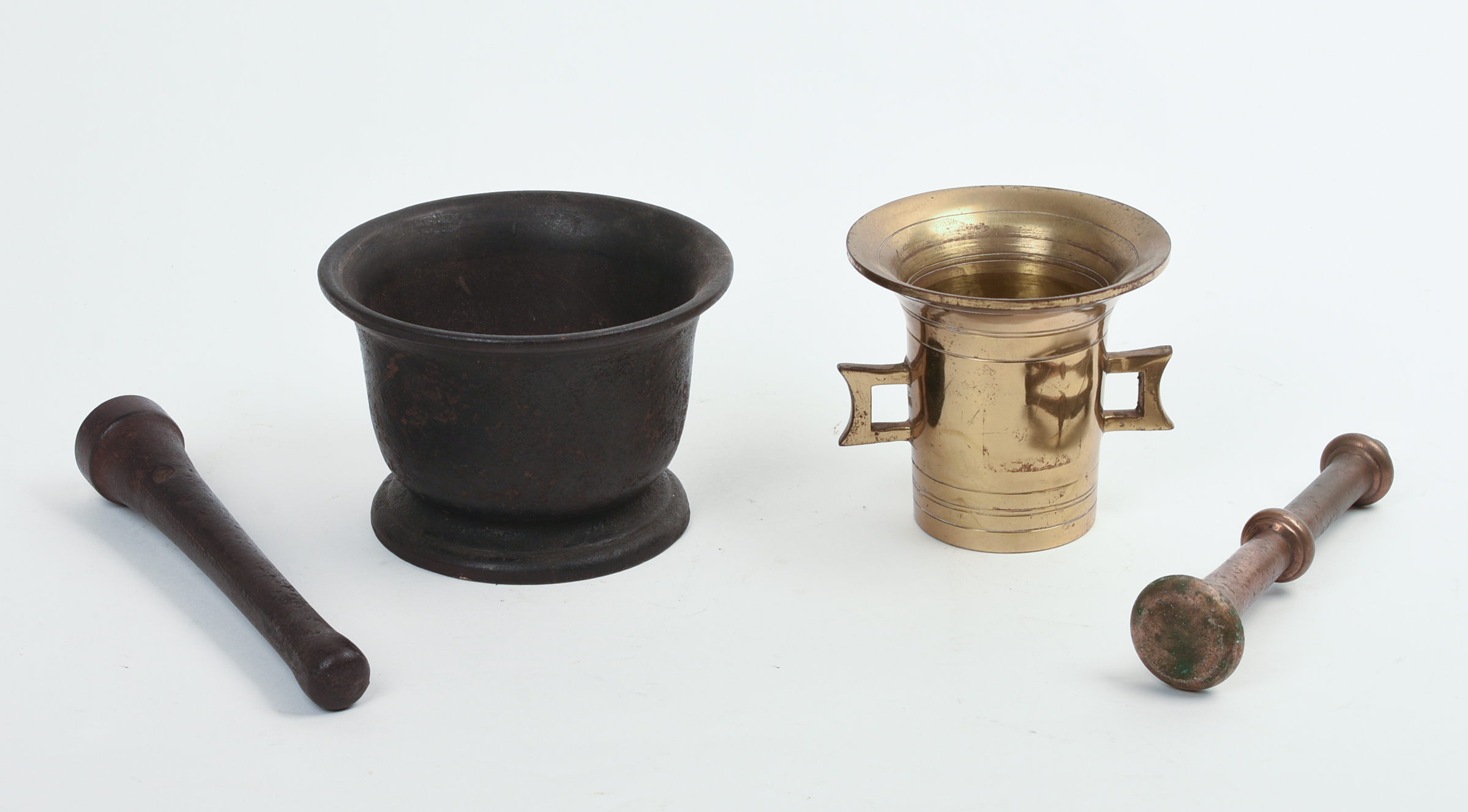 TWO MORTAR & PESTLES.
