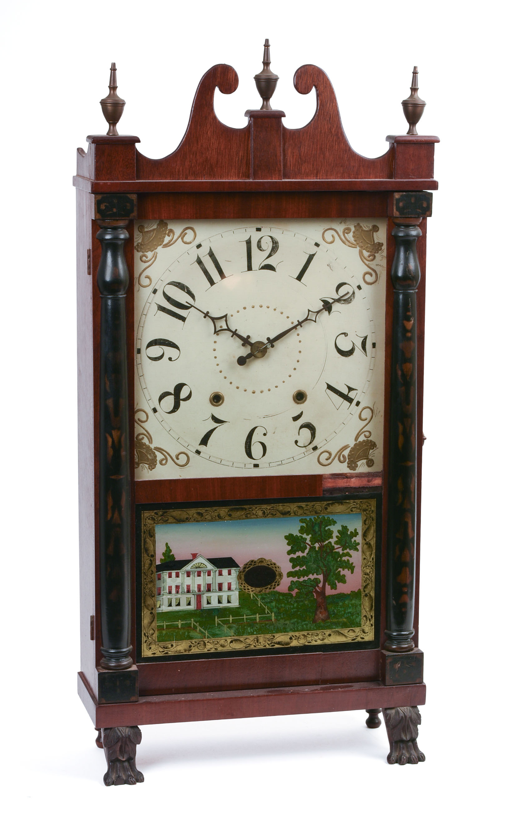 E. & G. W. BARTHOLOMEW SCROLL AND PILASTER MANTLE CLOCK