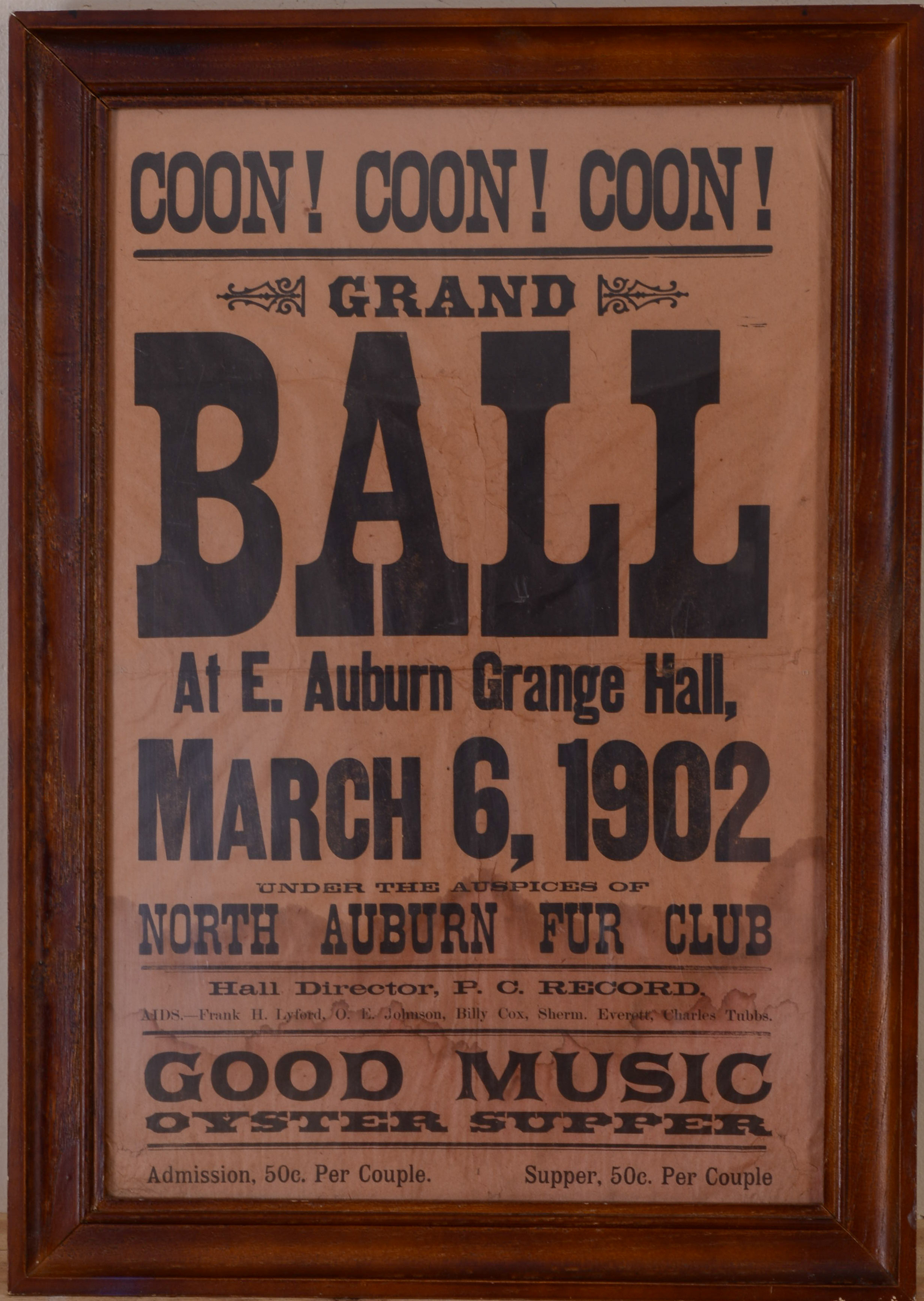 1902 MAINE GRAND BALL BROADSIDE