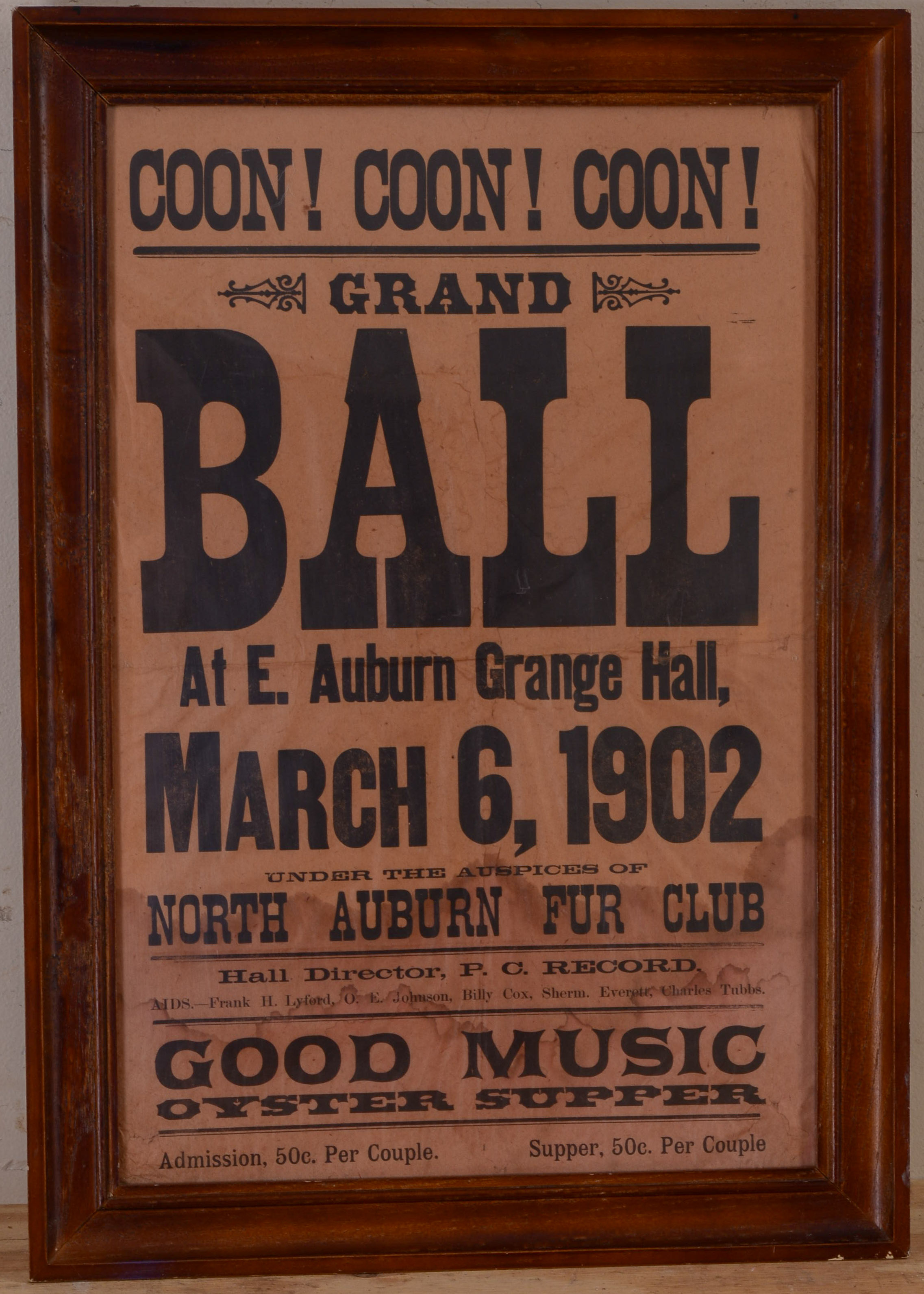 1902 MAINE GRAND BALL BROADSIDE