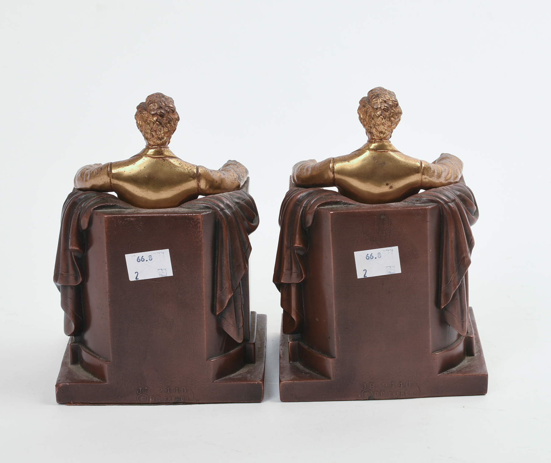 PAIR OF DANIEL CHESTER FRENCH ABRAHAM LINCOLN BOOKENDS