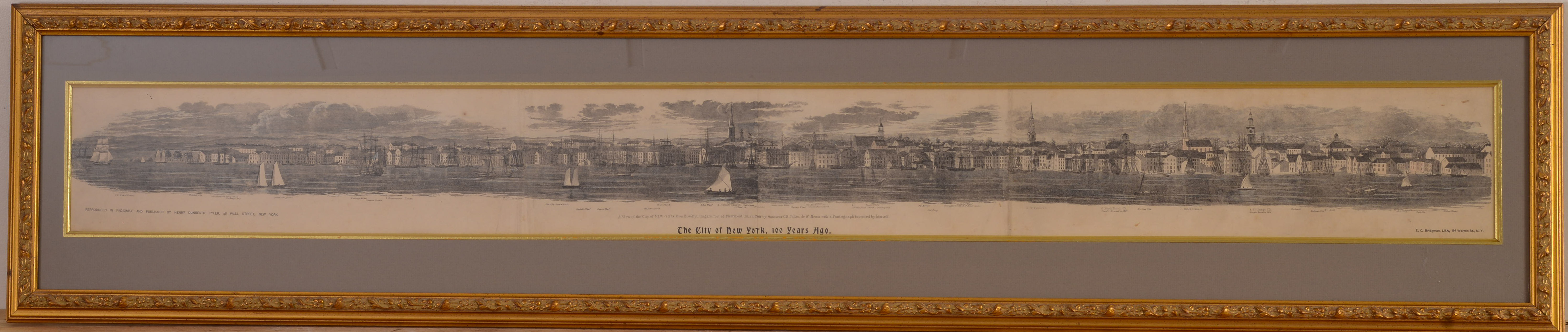 LARGE PANORAMIC VIEW OF THE CITY OF NEW YORK PRINT