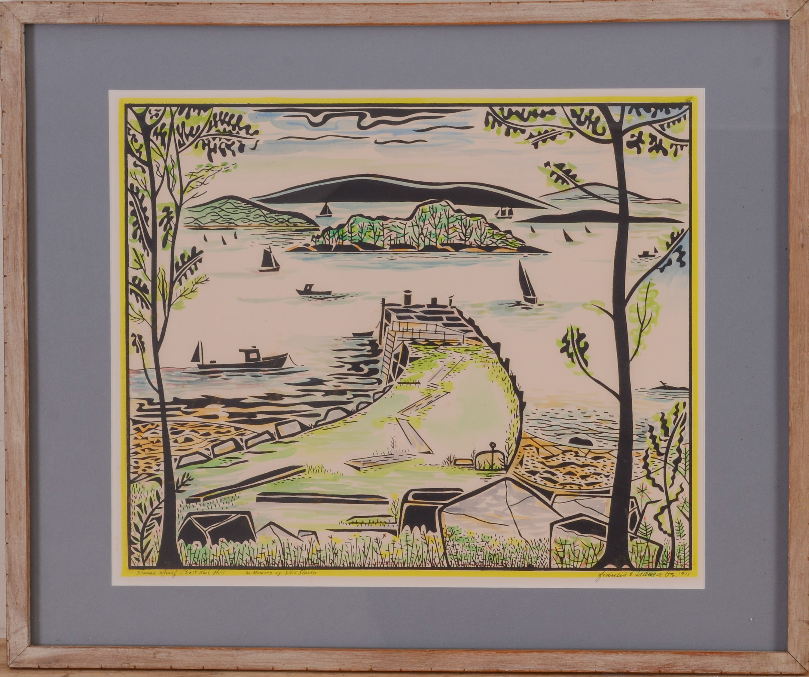 FRANCIS HAMABE (MAINE, 1917-2002) SLAVEN WHARF, EAST BLUE HILL