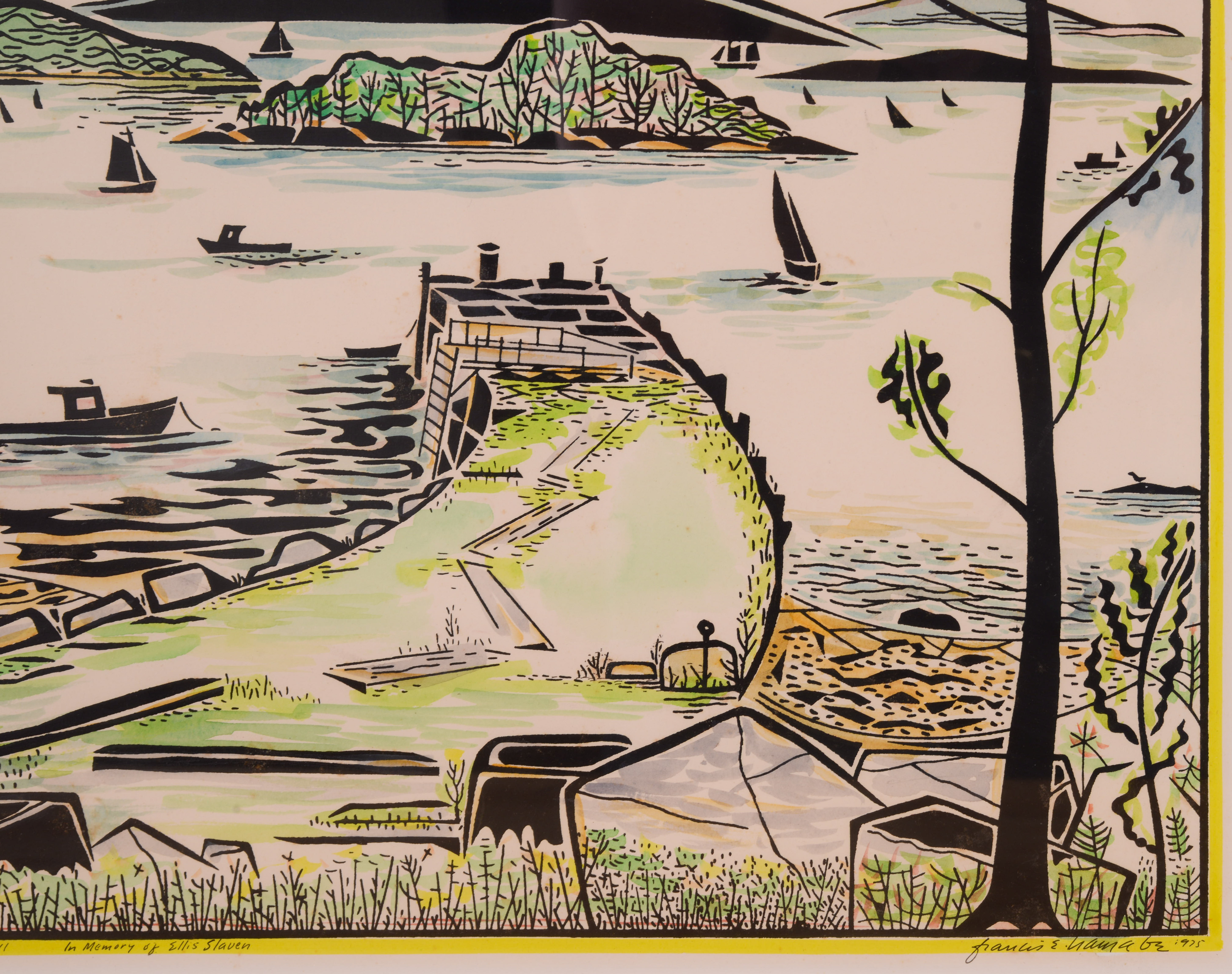 FRANCIS HAMABE (MAINE, 1917-2002) SLAVEN WHARF, EAST BLUE HILL