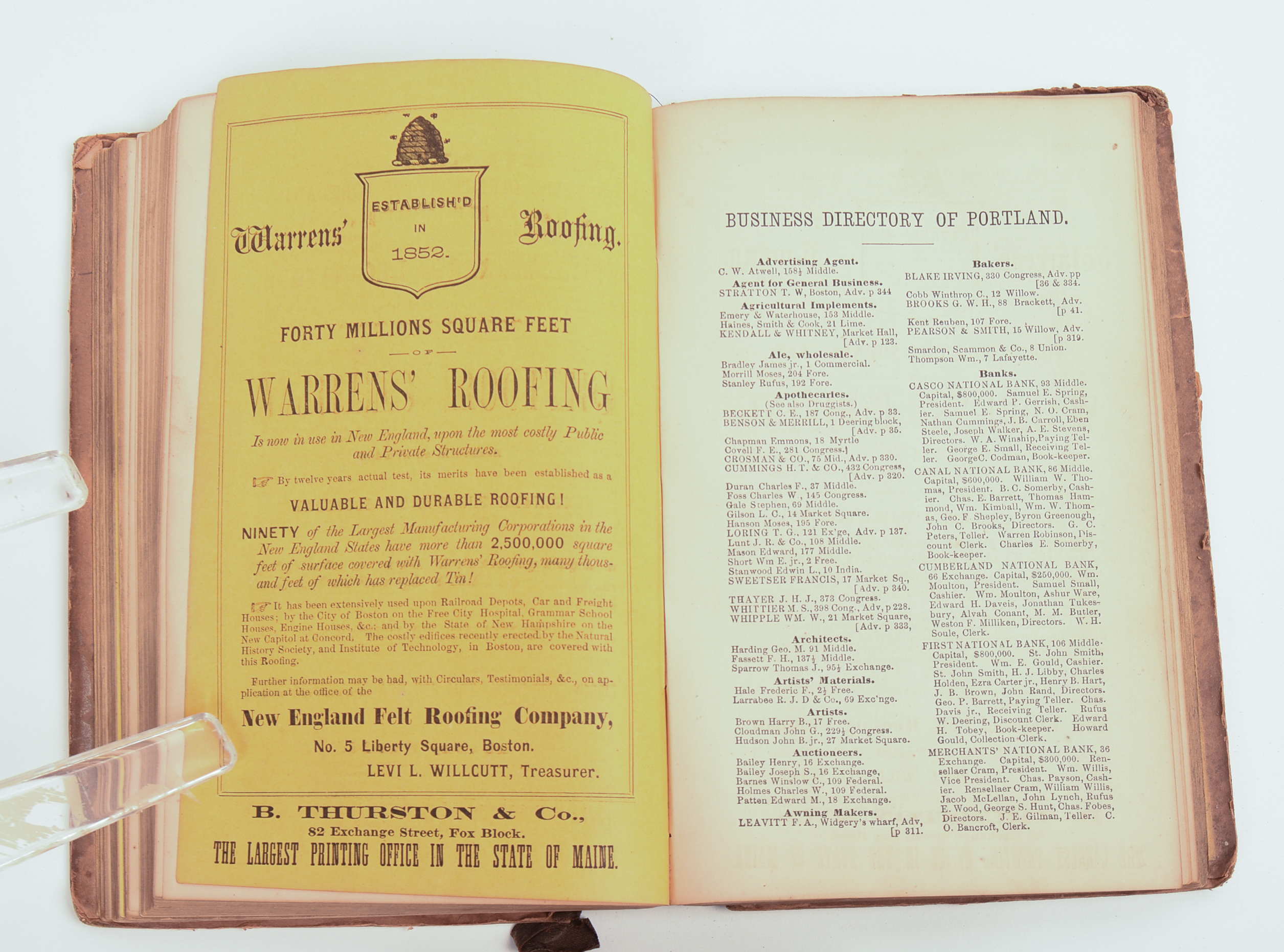 TWO PORTLAND, MAINE CITY DIRECTORIES, 1860’S