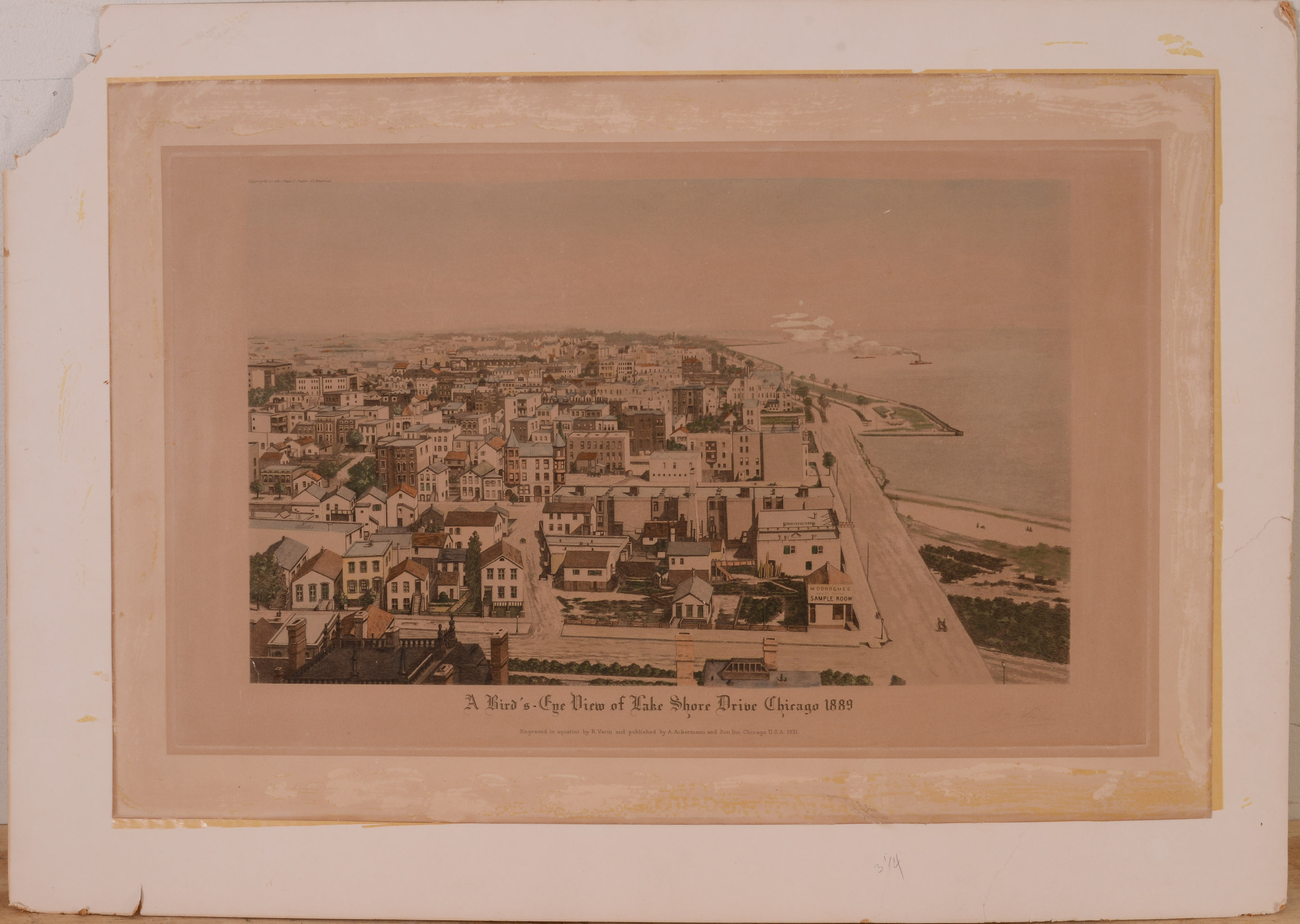 BIRD’S EYE VIEW OF LAKE SHORE DRIVE, CHICAGO, 1889