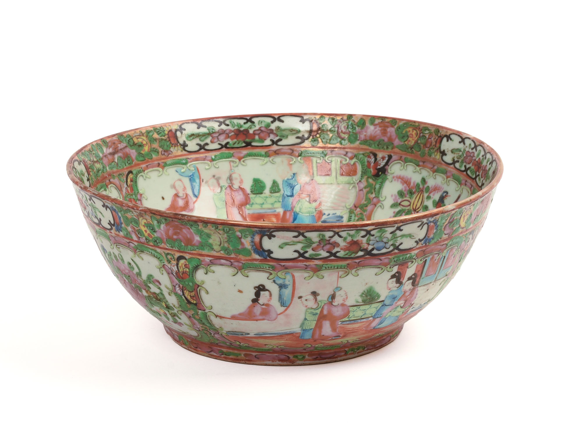 ROSE MEDALLION PORCELAIN PUNCH BOWL