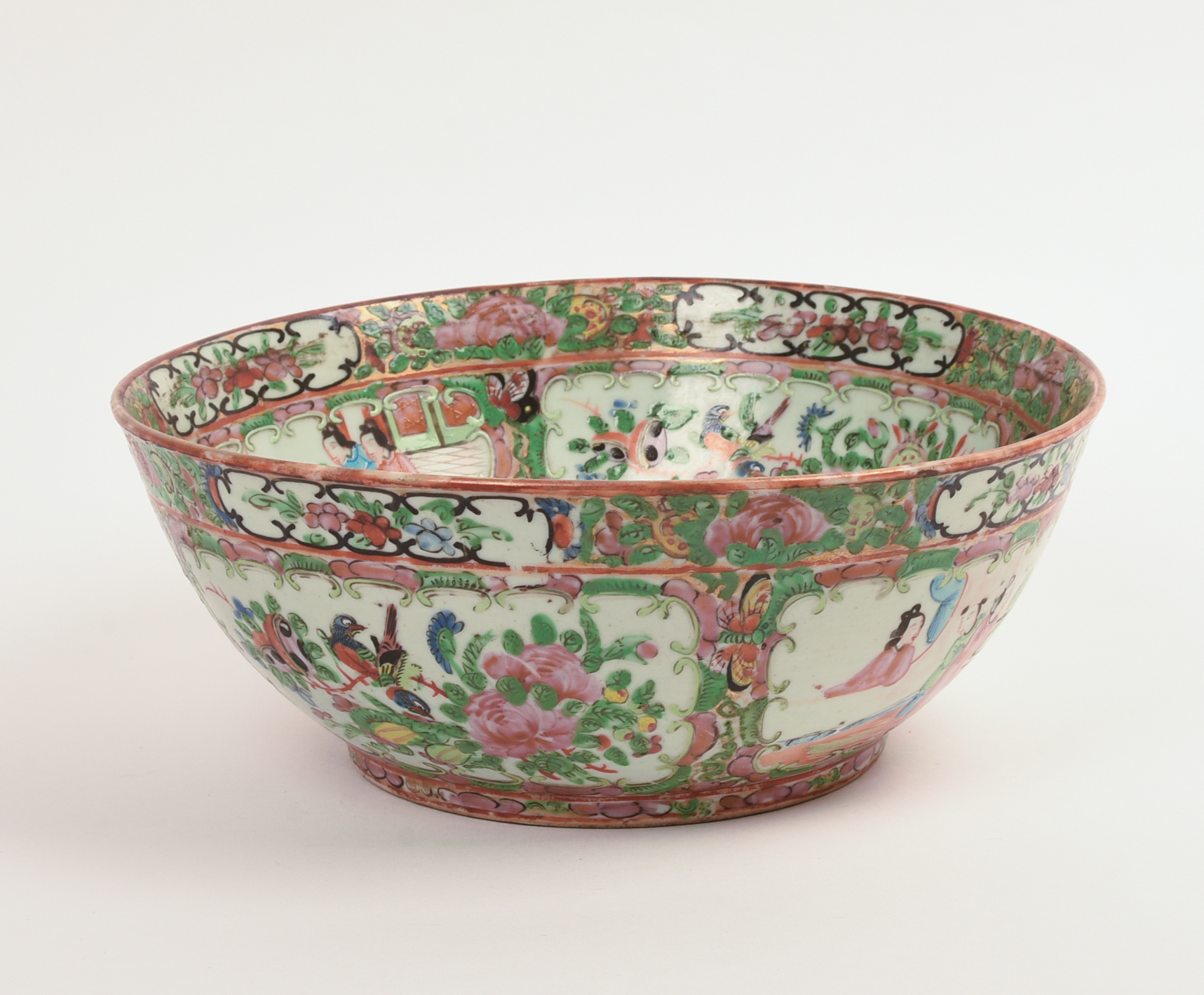 ROSE MEDALLION PORCELAIN PUNCH BOWL