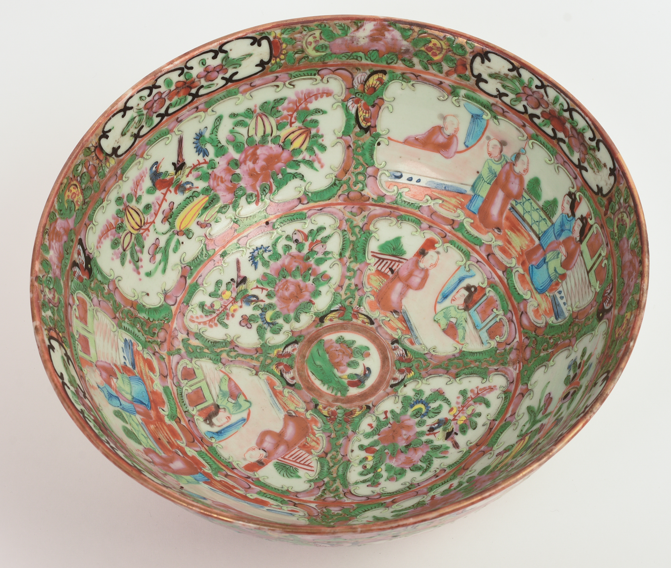 ROSE MEDALLION PORCELAIN PUNCH BOWL