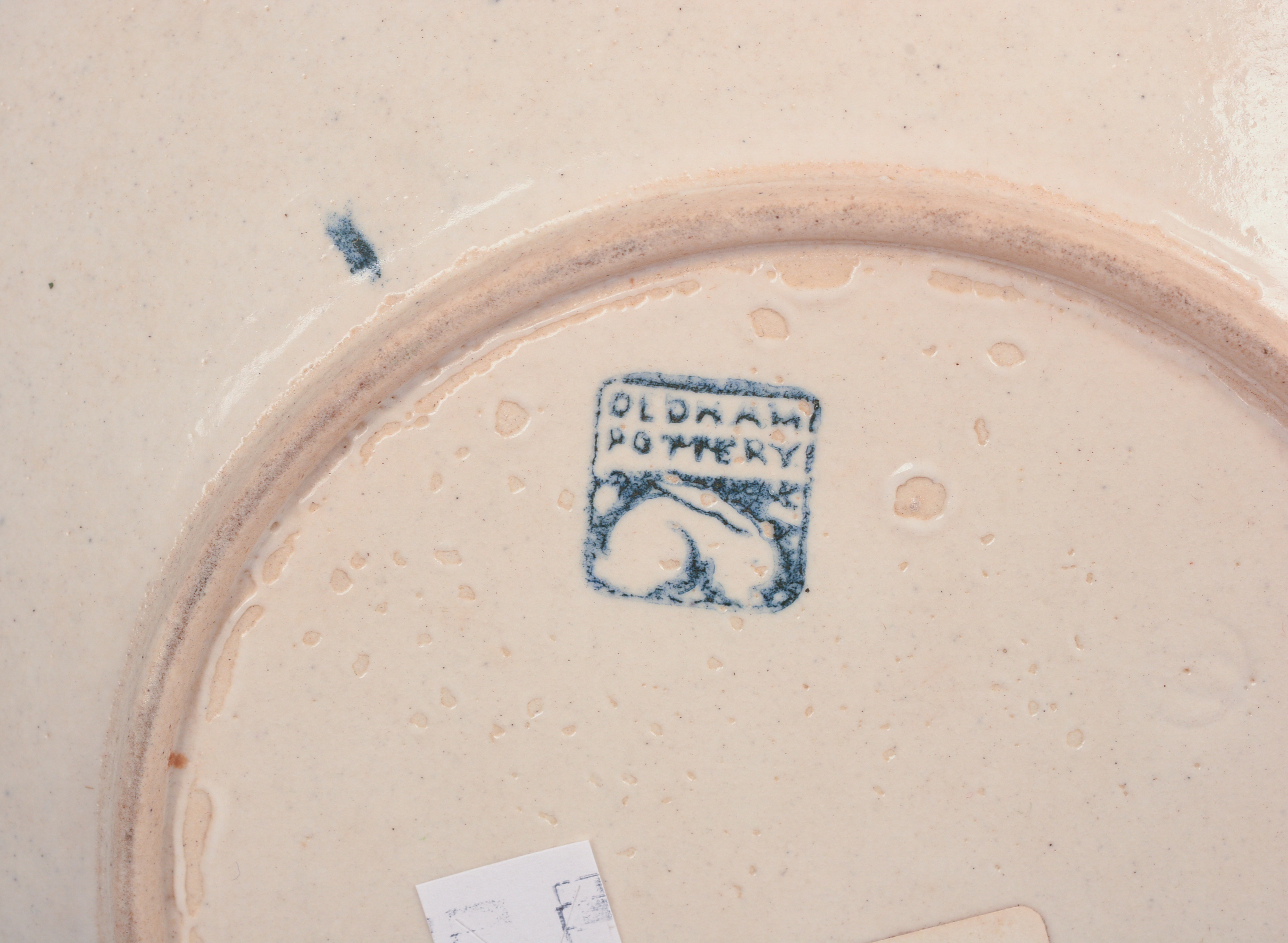 SIX DEDHAM POTTERY RABBIT PATTERN PLATES.