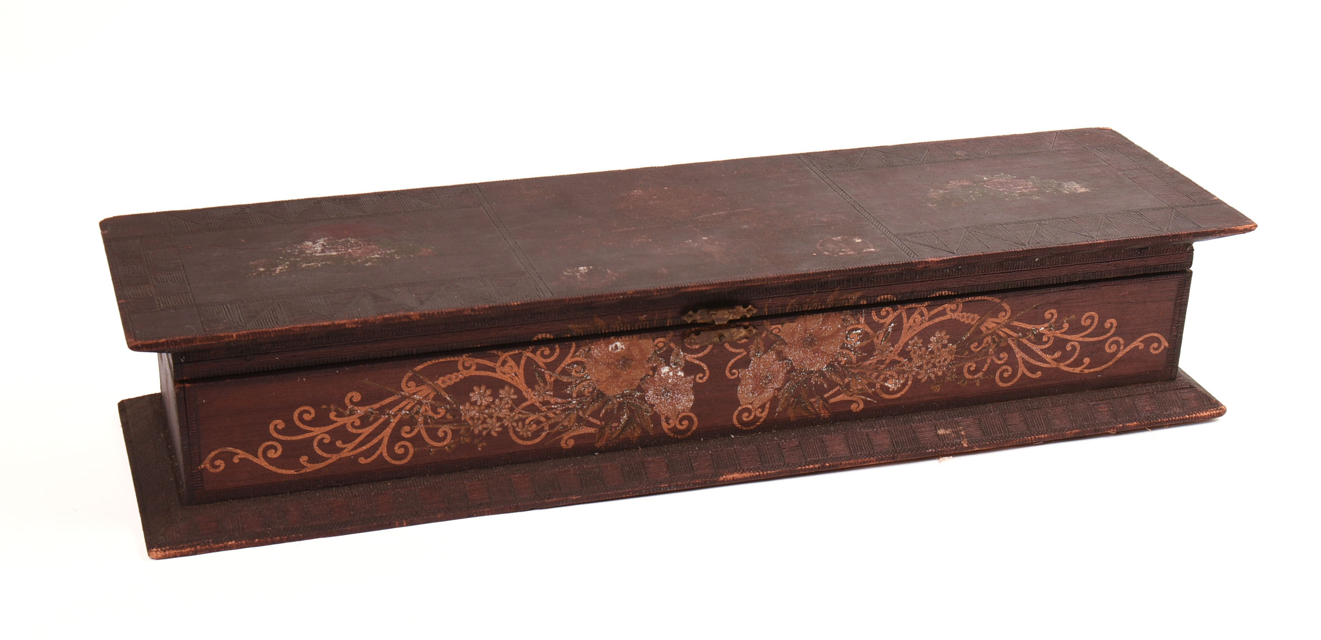 19TH CENTURY CARVED & PAINTED BOX