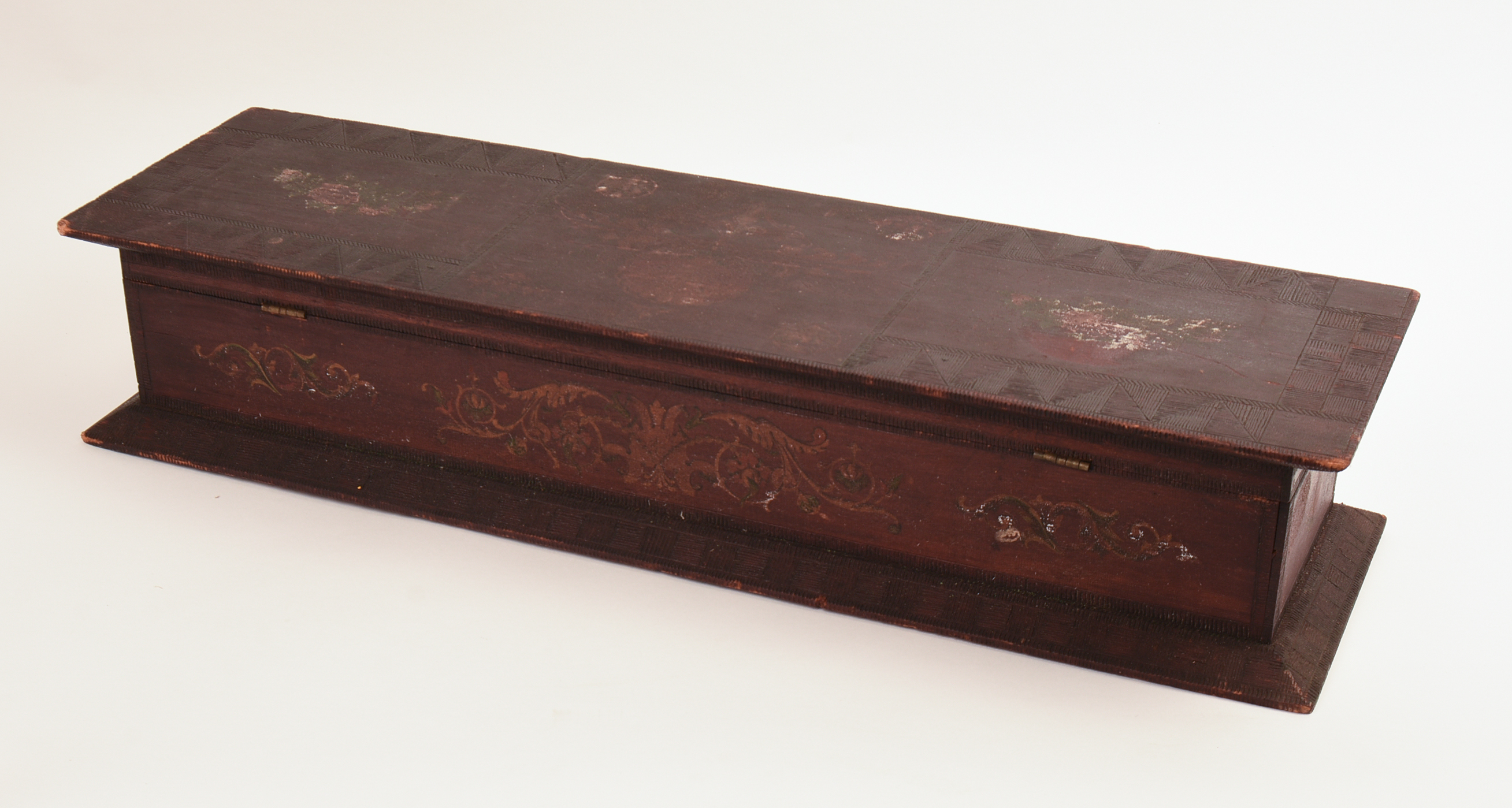 19TH CENTURY CARVED & PAINTED BOX