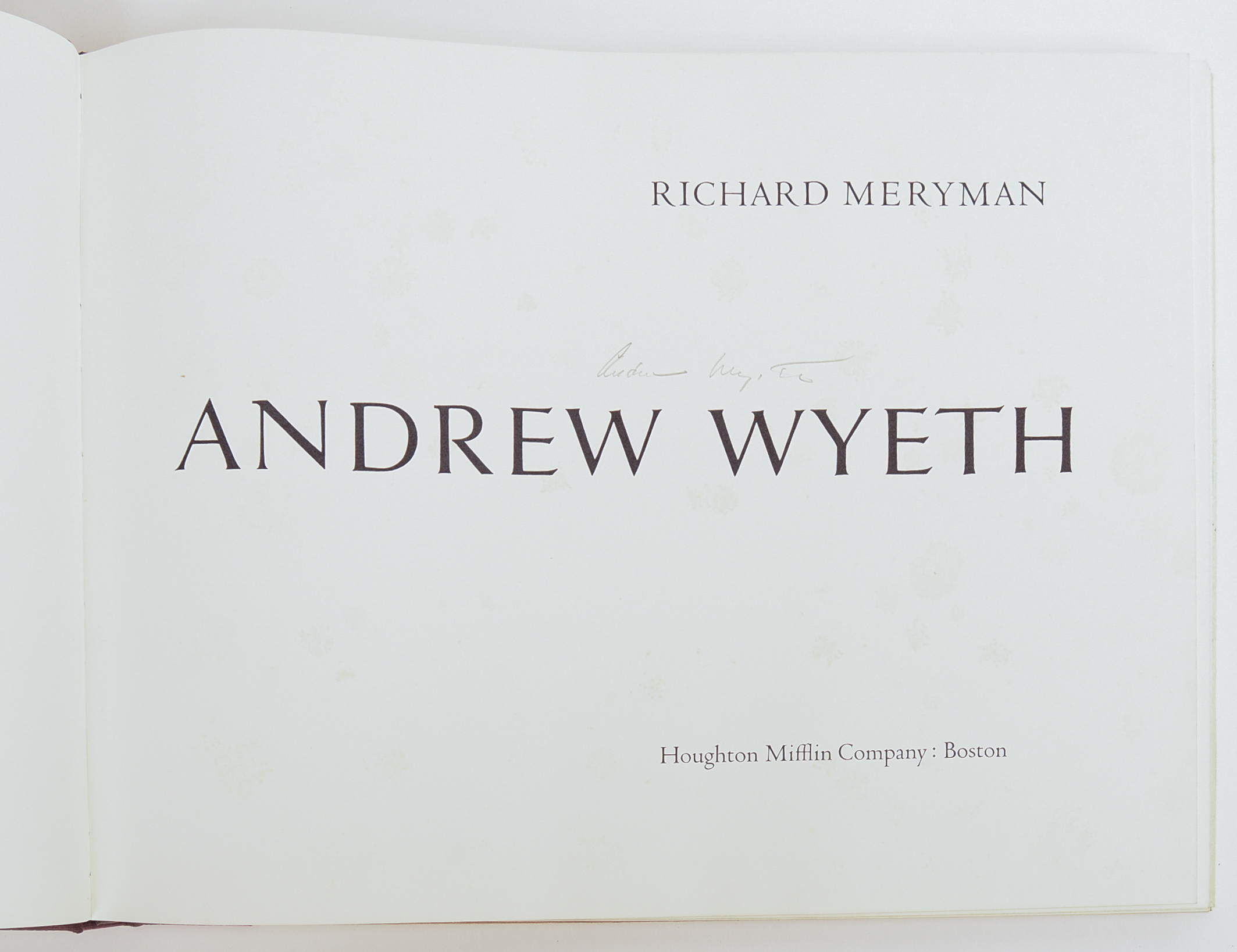 ANDREW WYETH SIGNED BOOK.
