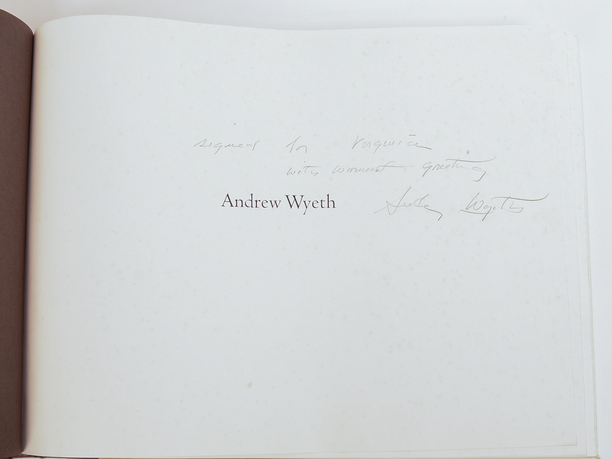ANDREW WYETH SIGNED BOOK.
