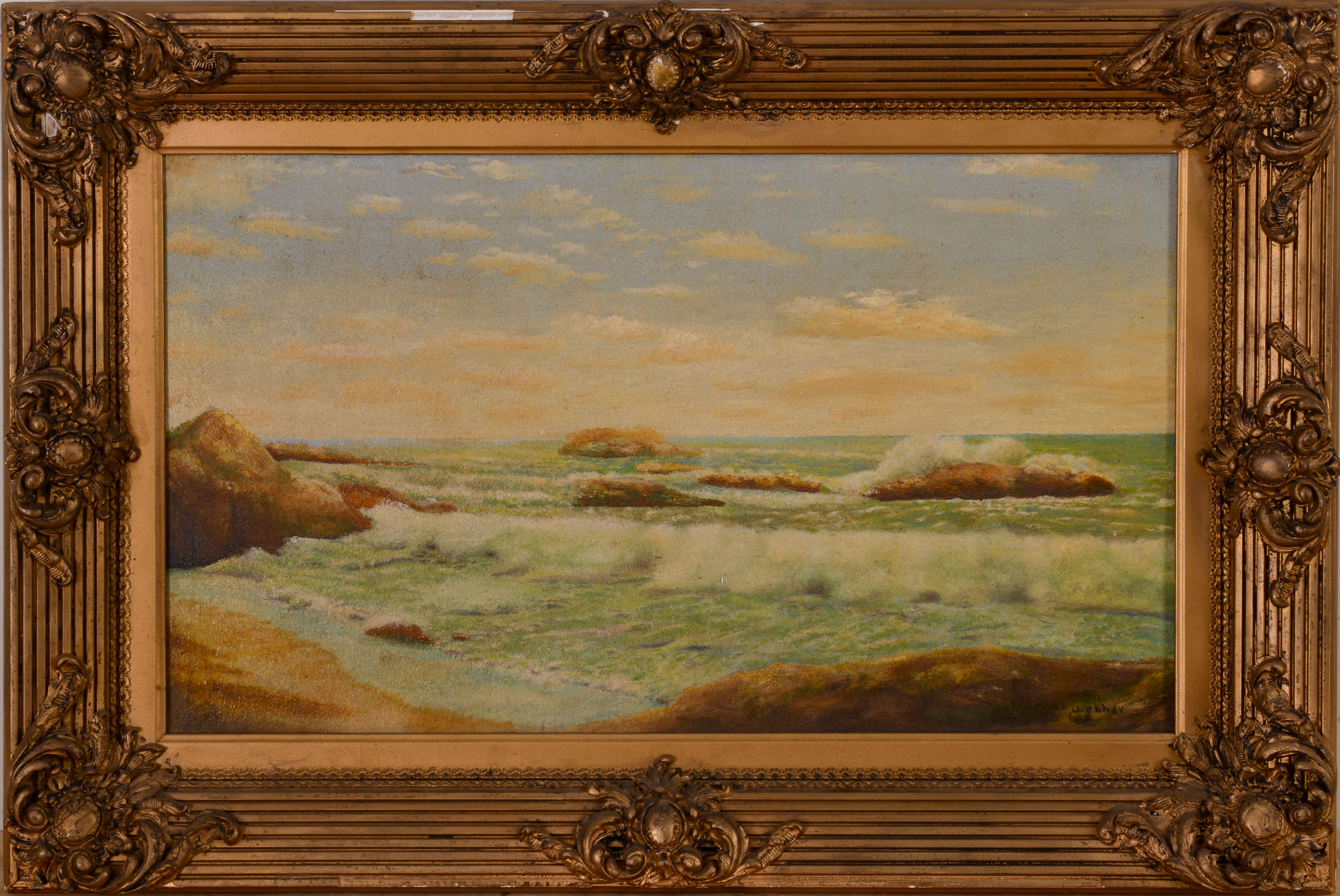 WESLEY ELBRIDGE WEBBER (1841-1914). CRASHING SURF.