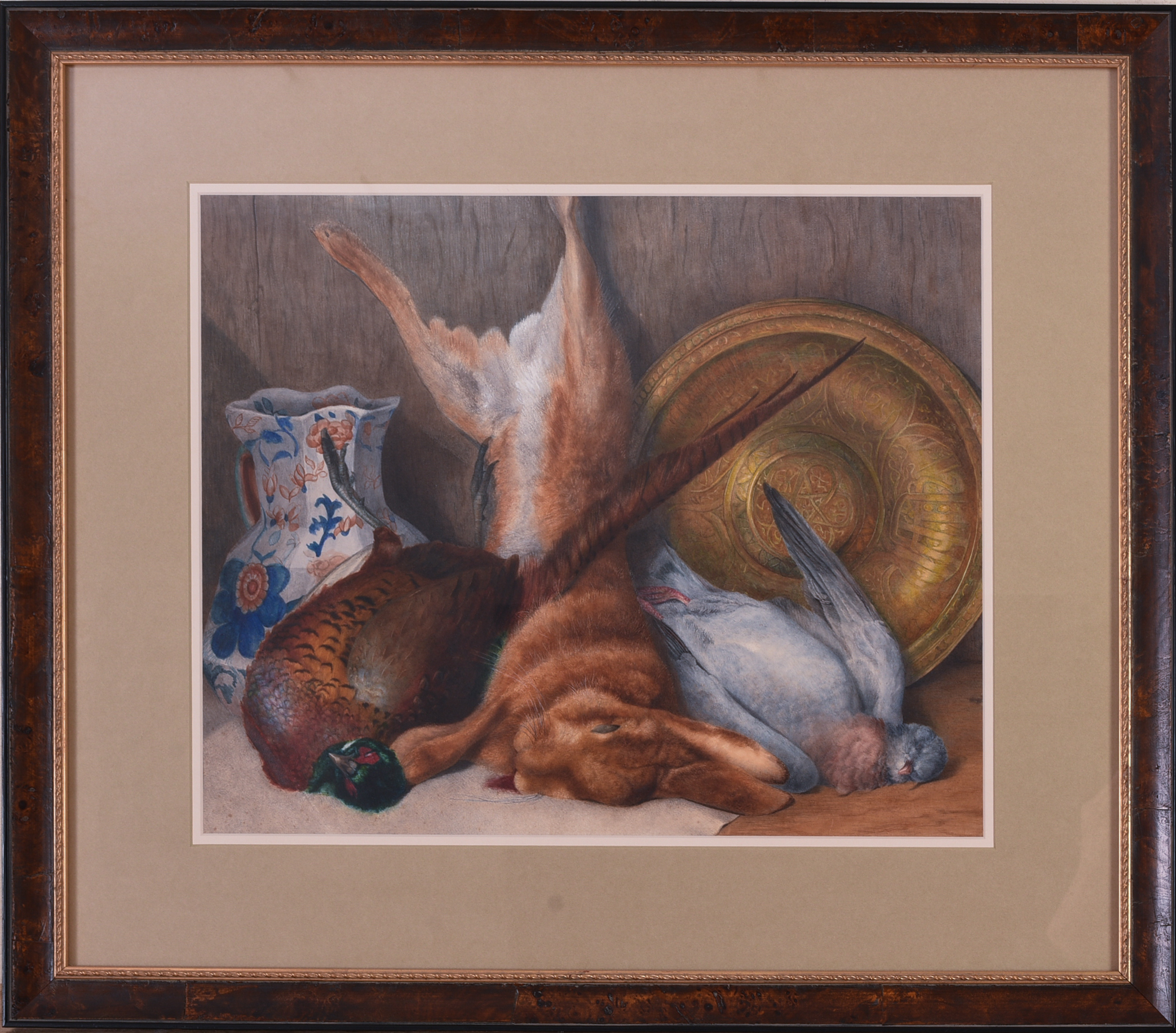 STILL LIFE WITH RABBIT AND GAME BIRDS.