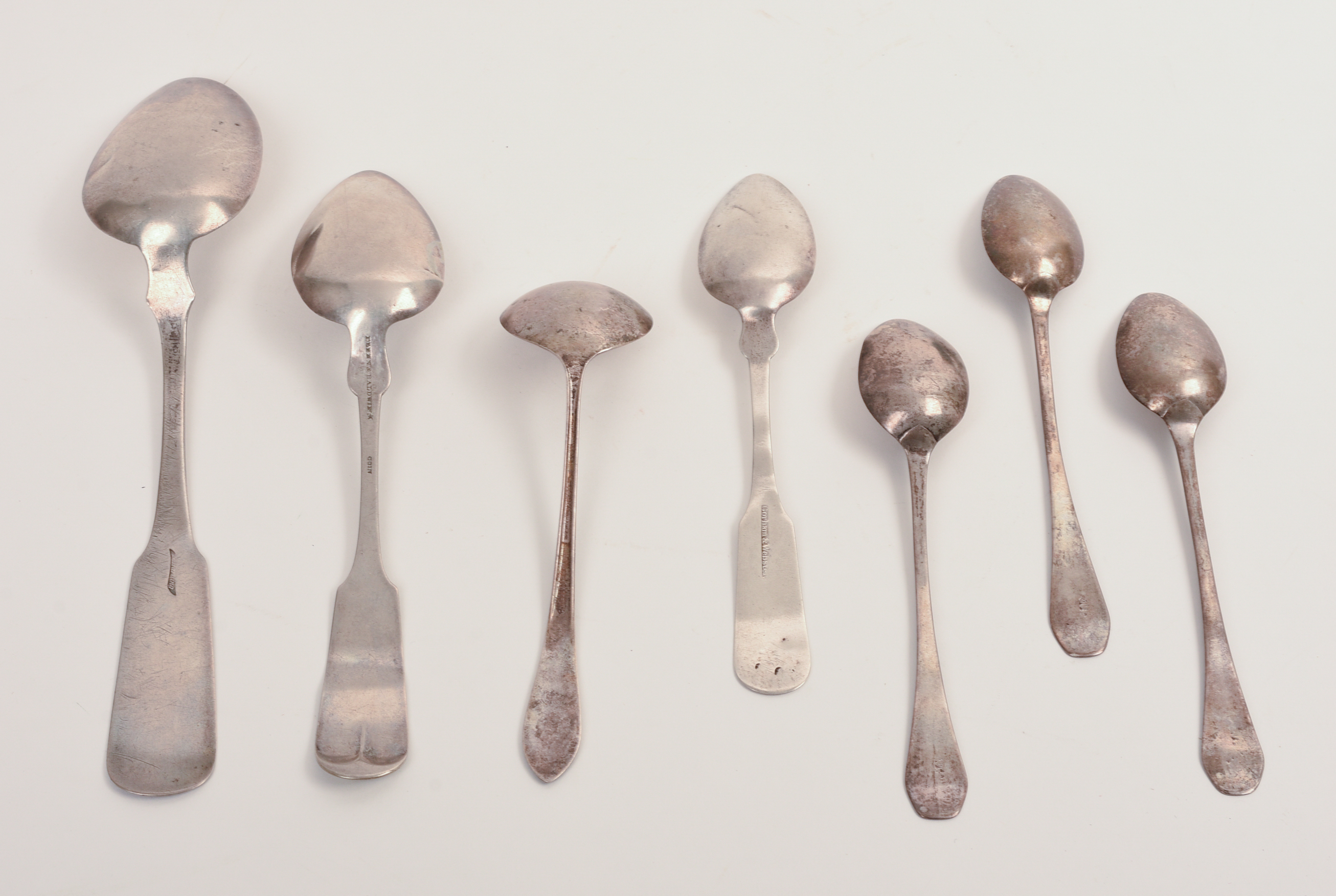 SEVEN COIN SILVER SPOONS.