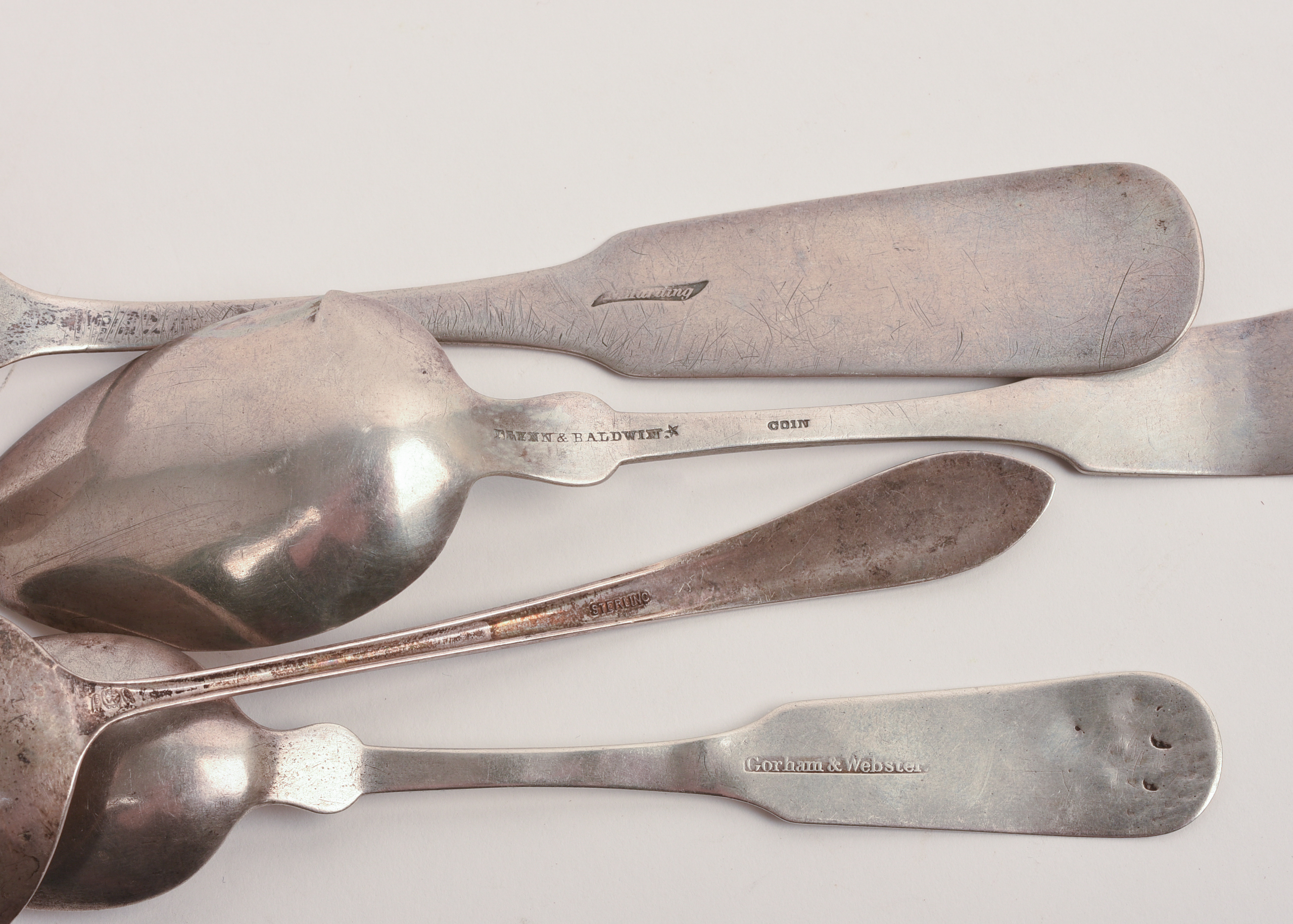 SEVEN COIN SILVER SPOONS.