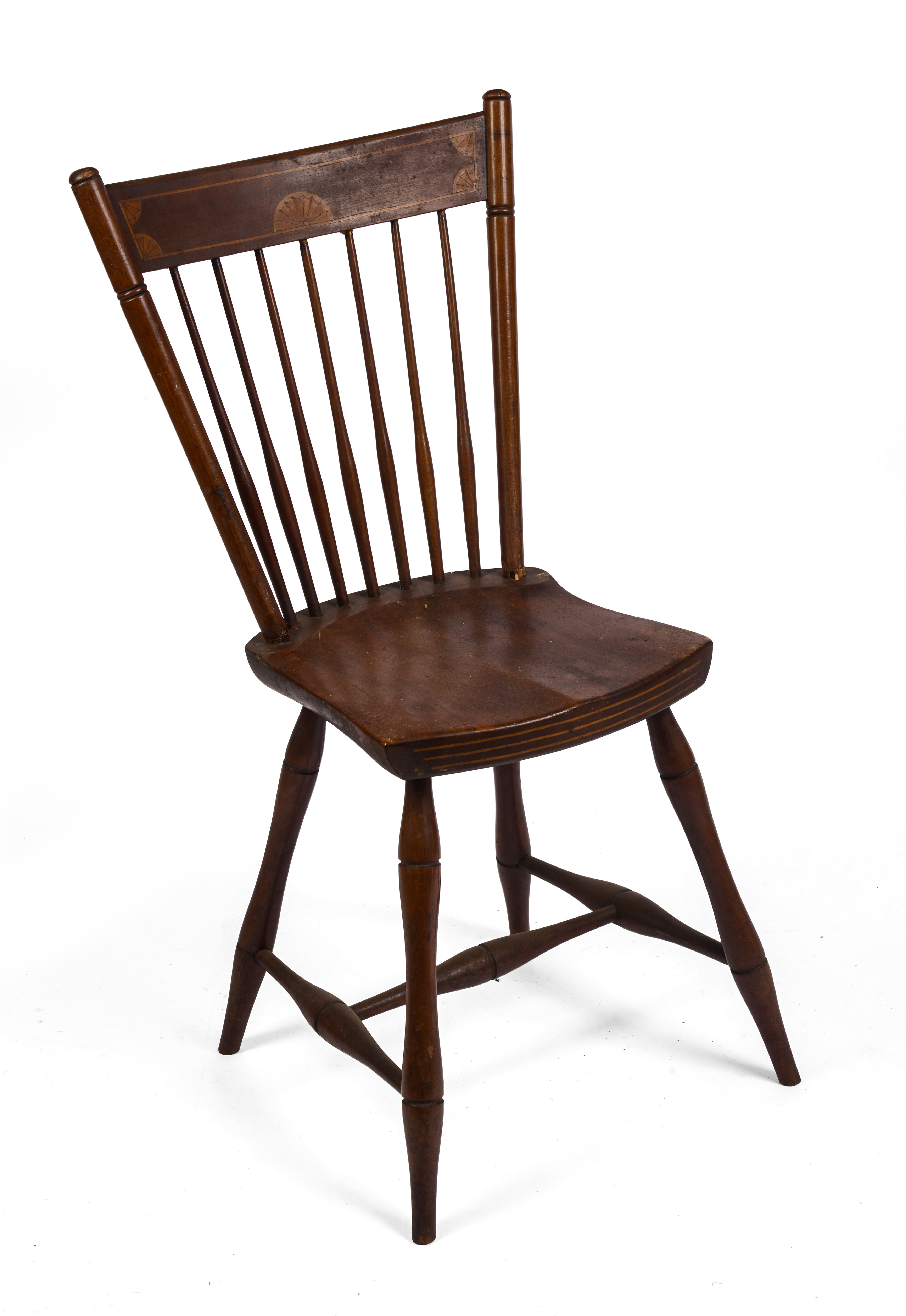 INLAID WINDSOR SIDE CHAIR.
