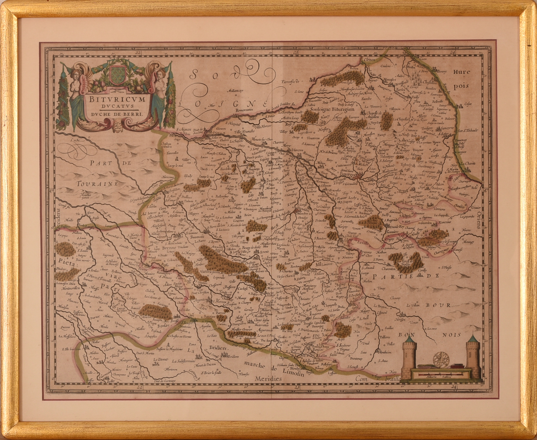 17th Century Map of the Duche of Berri.