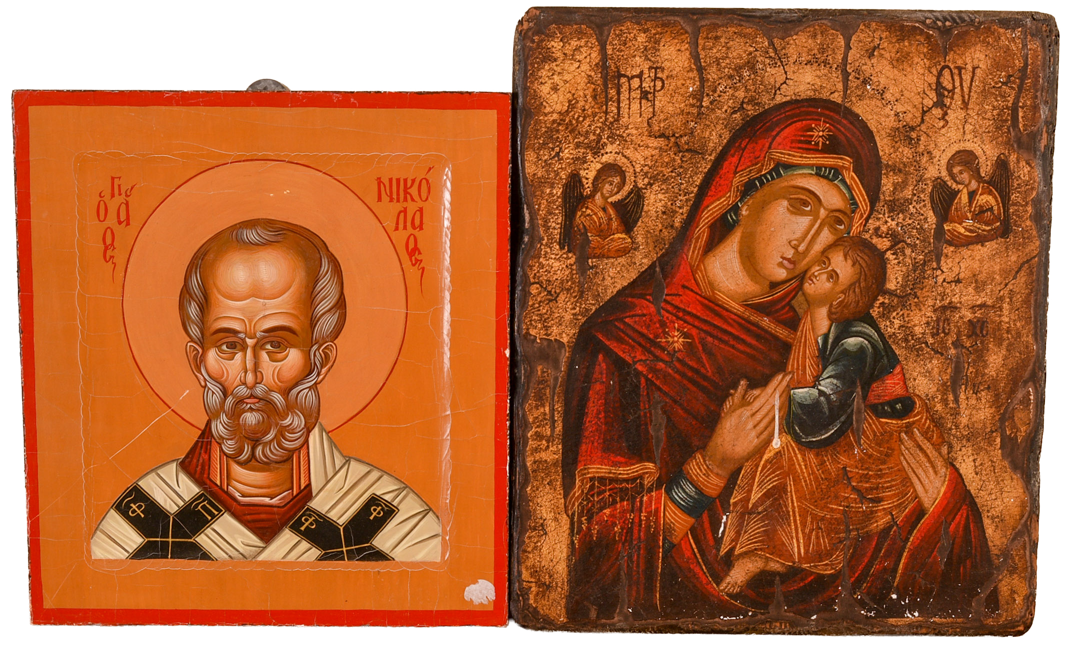 Two Greek Icon Paintings.