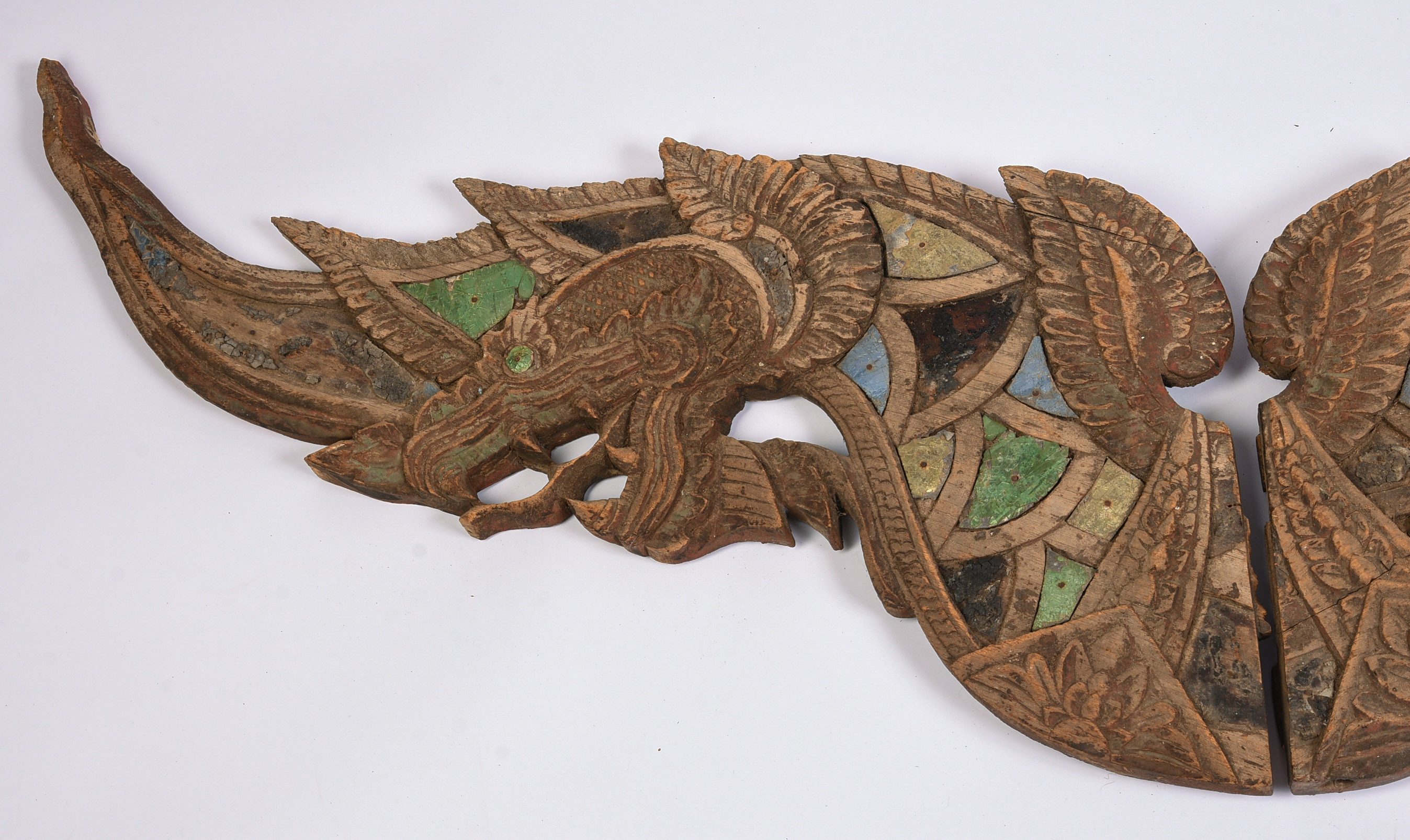 Pair of Asian Wall Hangings With Dragons.