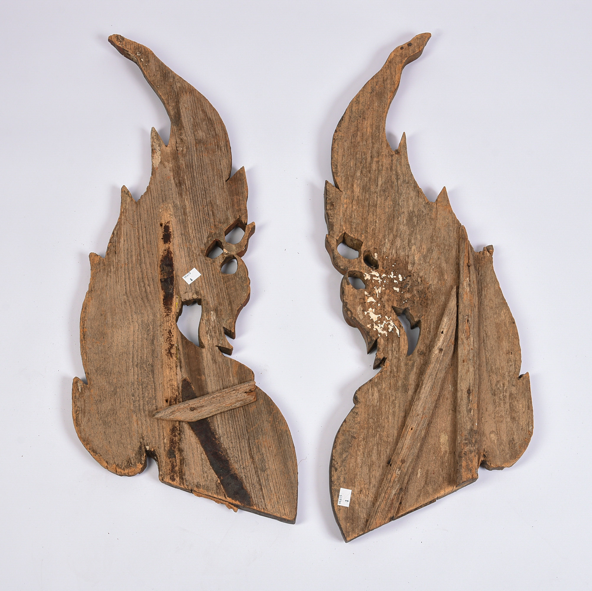 Pair of Asian Wall Hangings With Dragons.