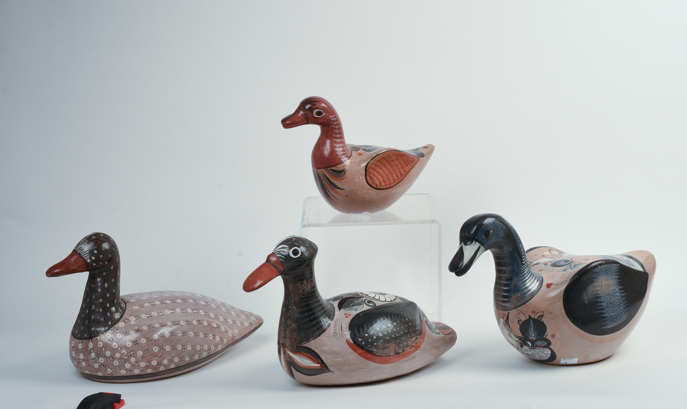 Four Mexcian Tonala Folk Art Duck Decoys.