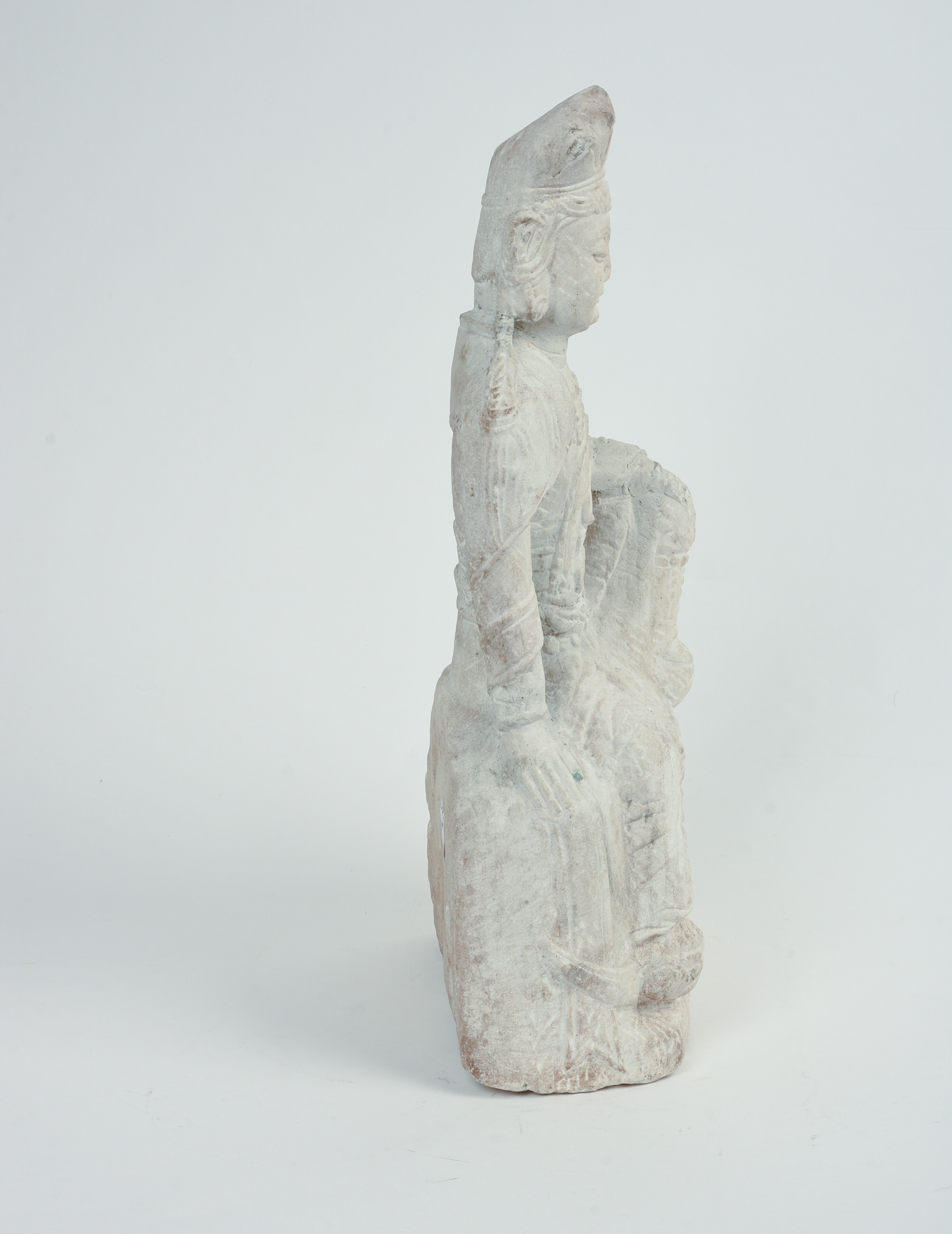 Carved Alabaster Sculpture of a Bodhisattva.