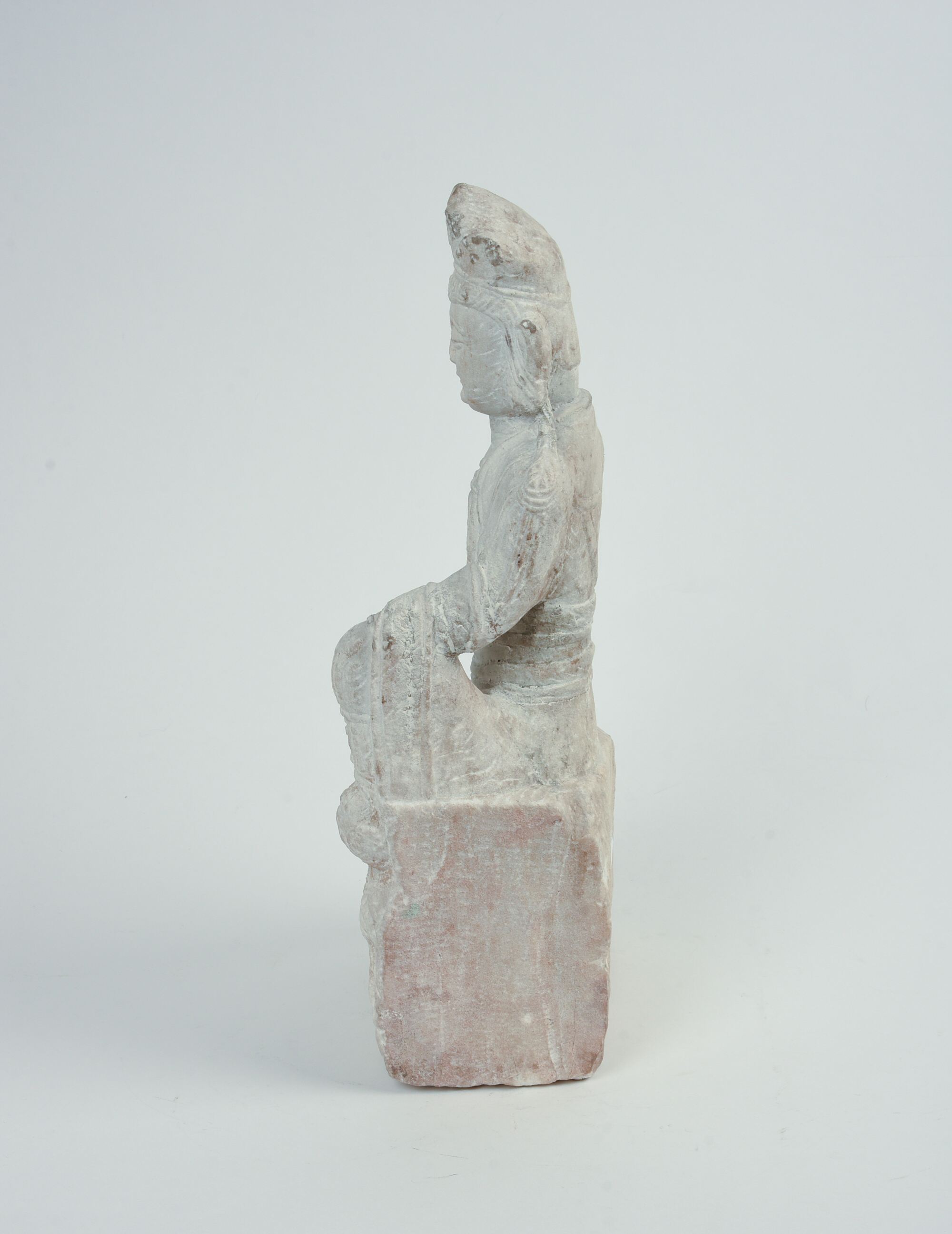 Carved Alabaster Sculpture of a Bodhisattva.